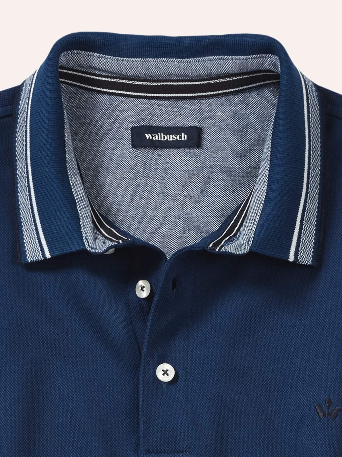 Walbusch Quick Dry Polo, , Farbe Blau, 56, bügelfreier Baumwollmix atmungsaktiv Herren 4