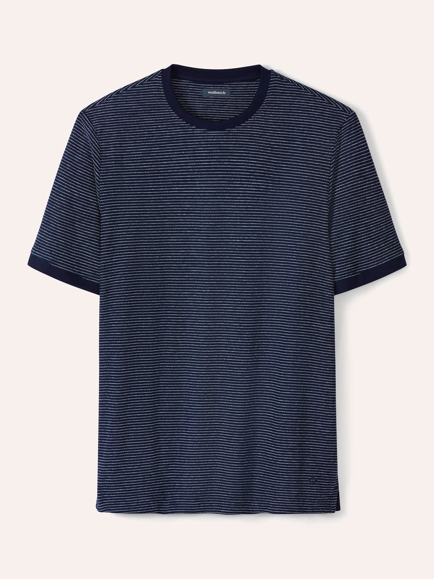 Struktur T-Shirt, normale Größen, Farbe Blau, 52, reine Baumwolle feine Streifenstruktur Herren