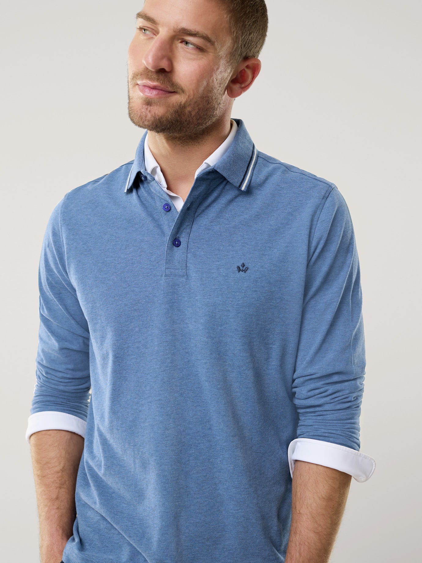 Walbusch Thermopolo Supersoft Polo Blue Size 54 7
