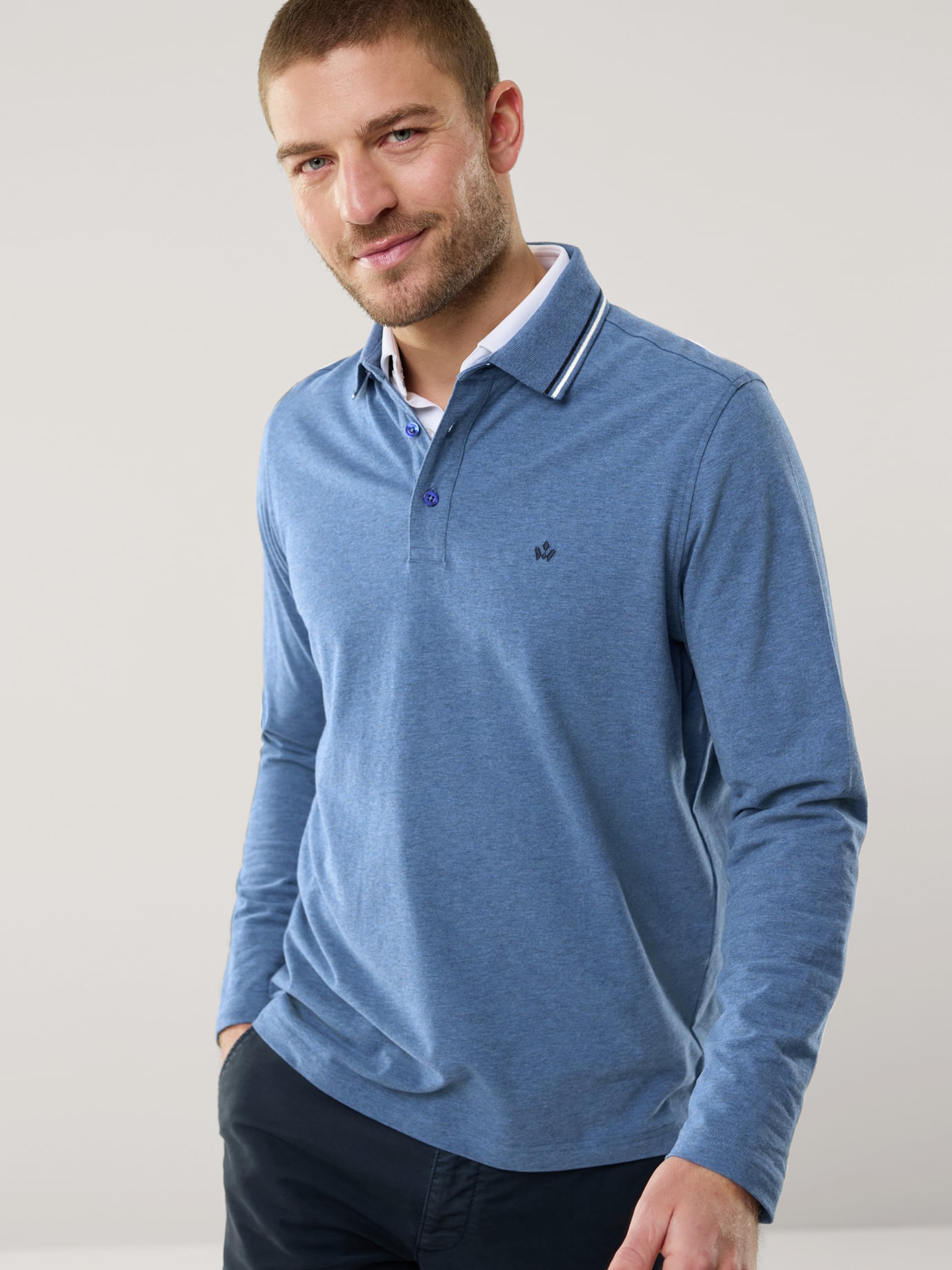 Walbusch Thermopolo Supersoft Polo Blue Size 54 6