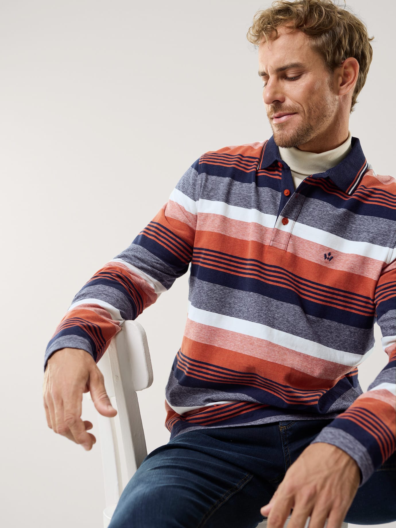 Walbusch Thermopolo Supersoft, noch offen: Größenlauf, Farbe Orange, 54, weicher Baumwollmix bequem, da elastisch Herren 2