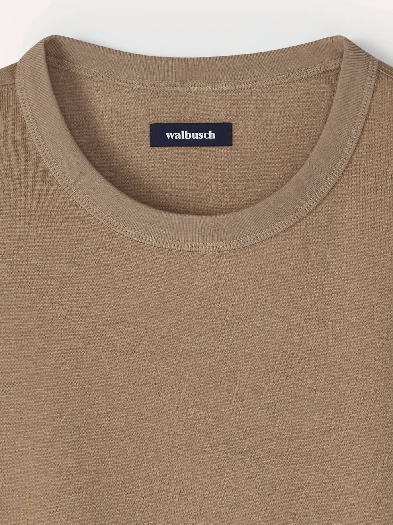 Walbusch Leinen T-Shirt, normale Größen, Farbe Braun, 62/64, hochwertige Leinenmischung kühl und atmungsaktiv Herren 4