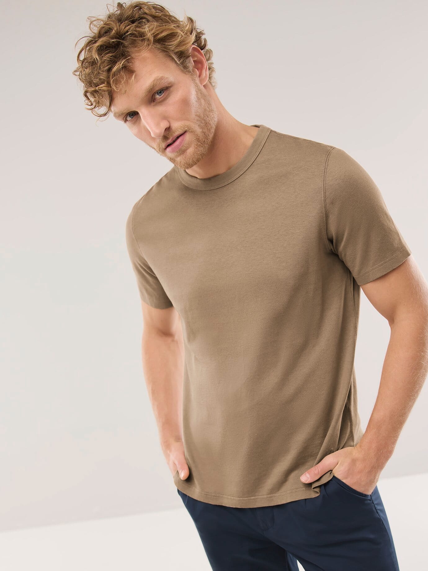 Walbusch Leinen T-Shirt, normale Größen, Farbe Braun, 62/64, hochwertige Leinenmischung kühl und atmungsaktiv Herren 2