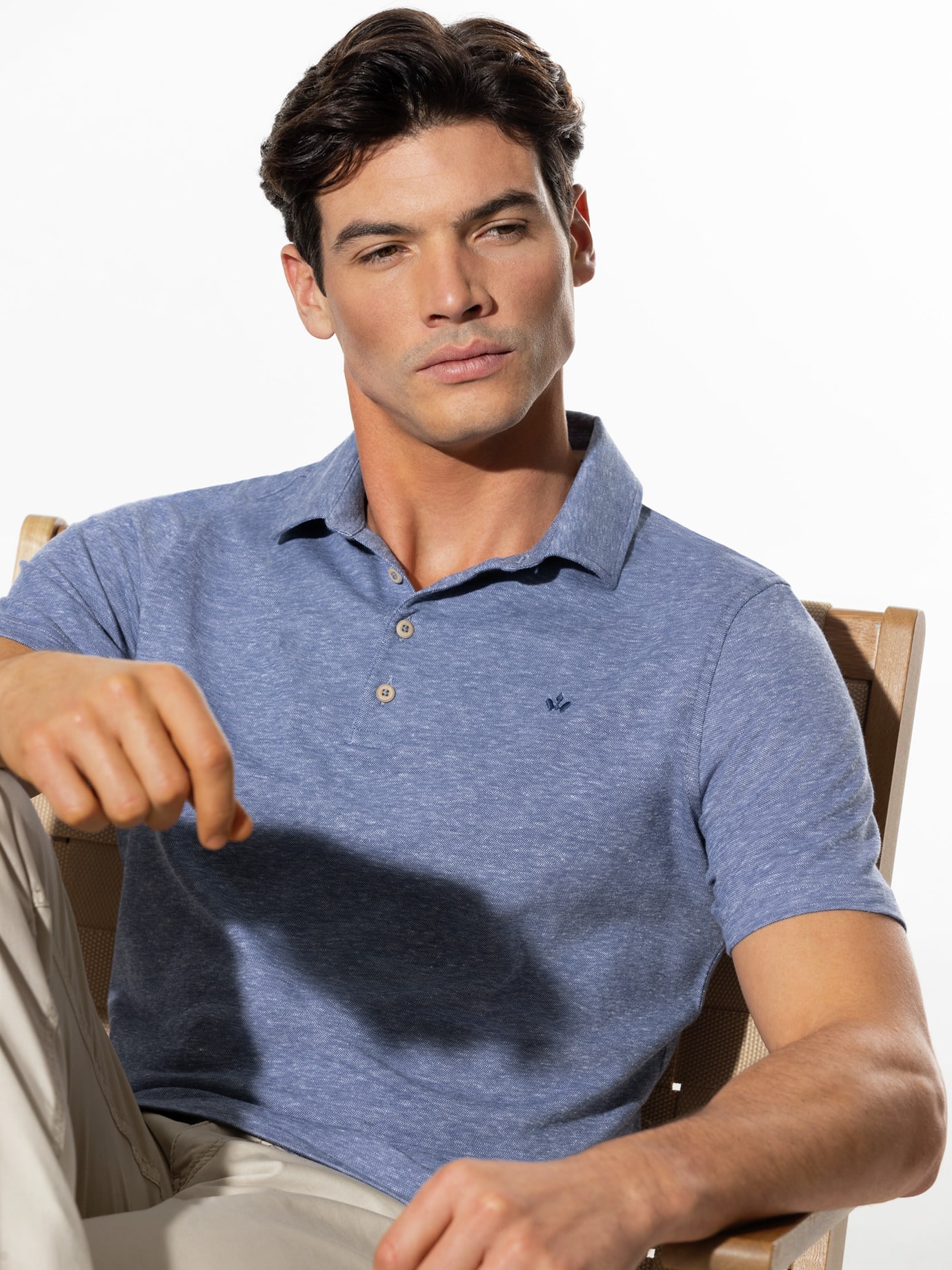 Walbusch Cottolino Hemdenpolo Blau 54 6