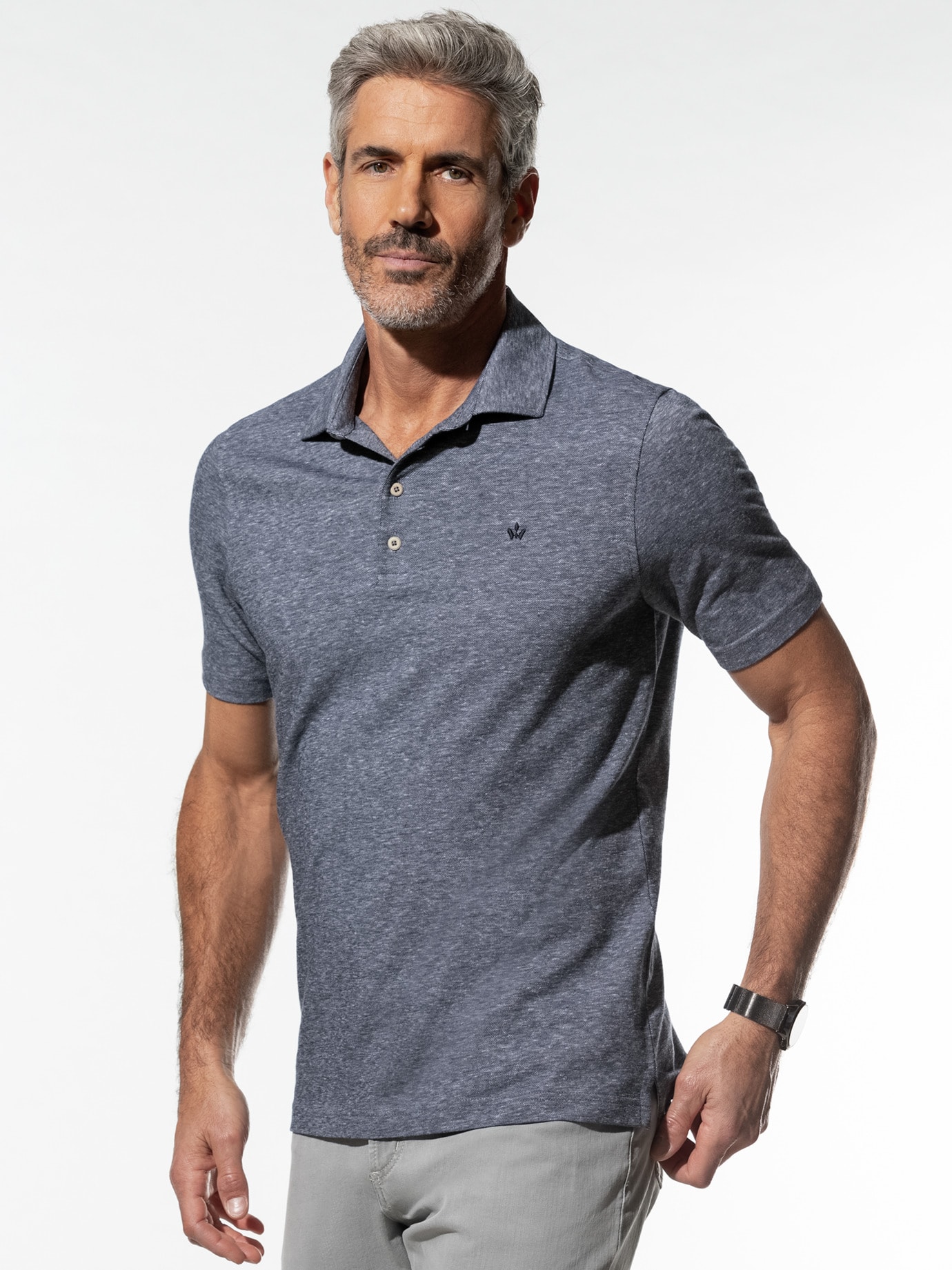 Walbusch Cottolino Hemdenpolo Blau 54 2