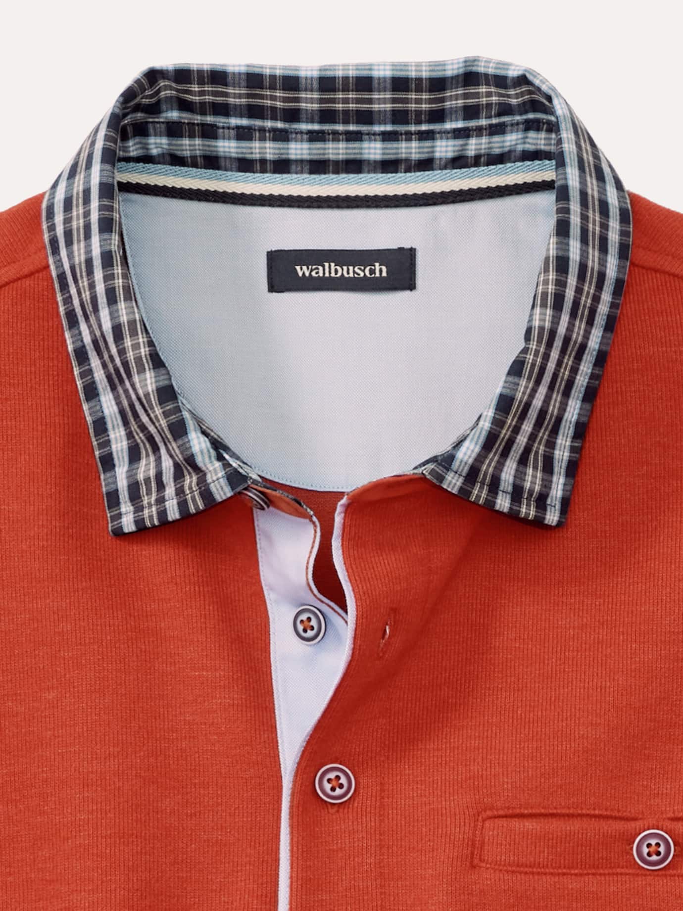 Walbusch Hemdpullover 2.0 Herren Pullover Orange 50 4