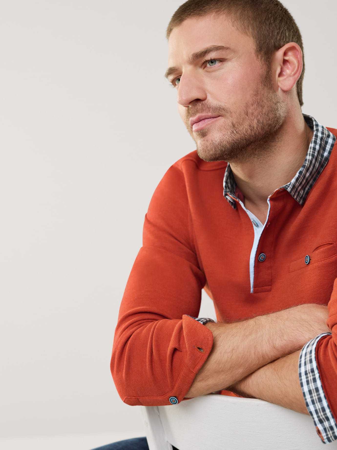 Walbusch Hemdpullover 2.0 Herren Pullover Orange 50 2