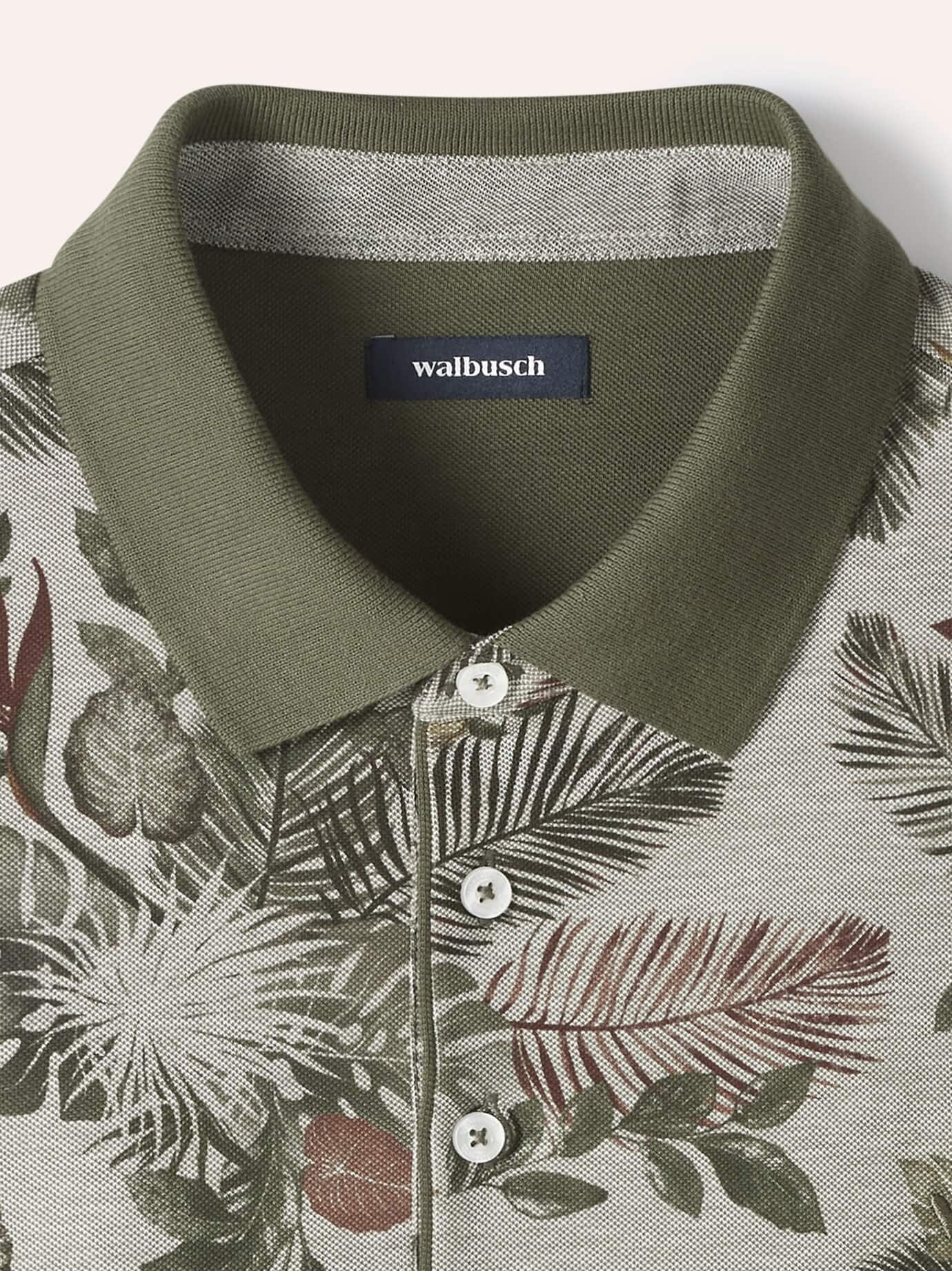 Walbusch Tropical Polo Men's Green Cotton Size 50 4