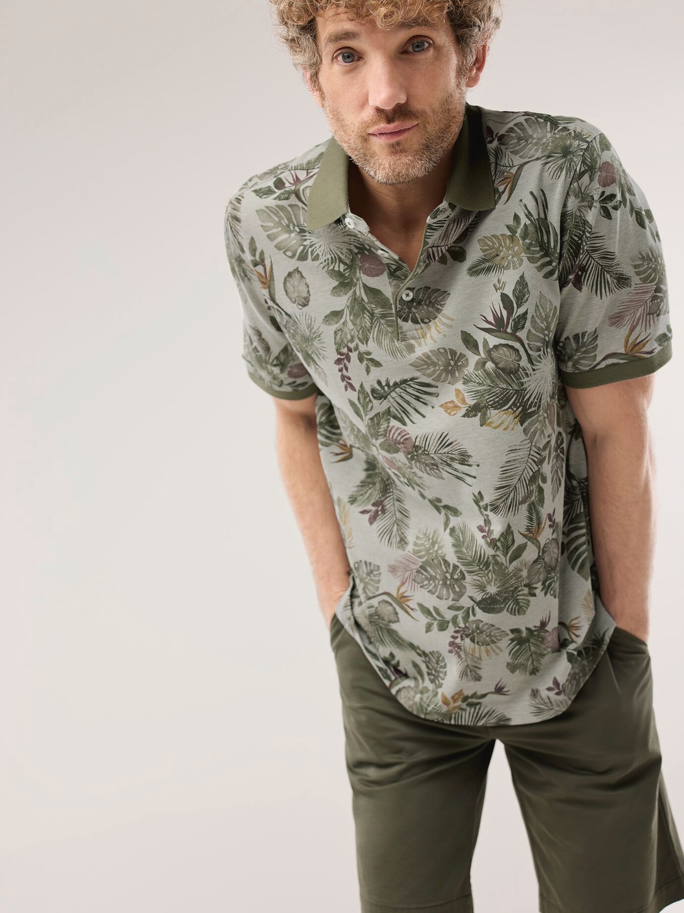 Walbusch Tropical Polo Men's Green Cotton Size 50 2