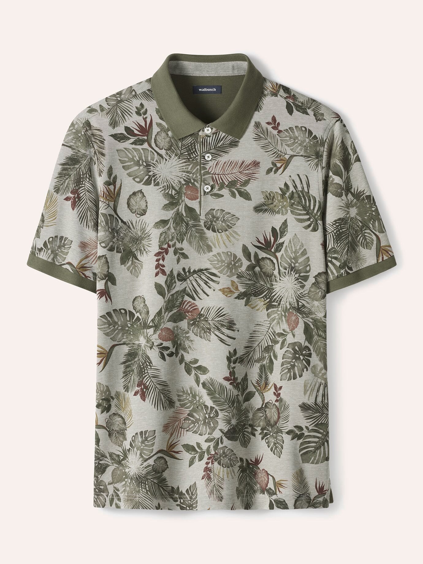 Tropical Polo, normale Größen, Farbe Grün, 58/60, reine Baumwolle 2-farbiger Piqué Herren