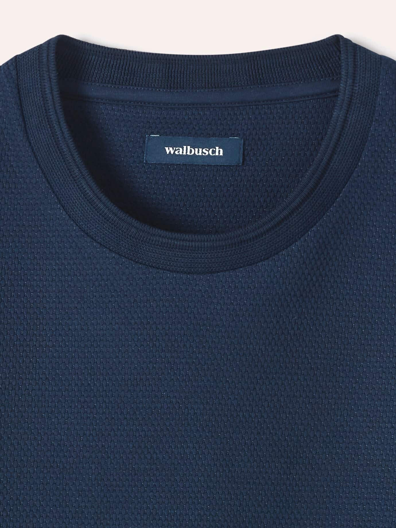Walbusch Struktur T-Shirt Blue Size 50 4