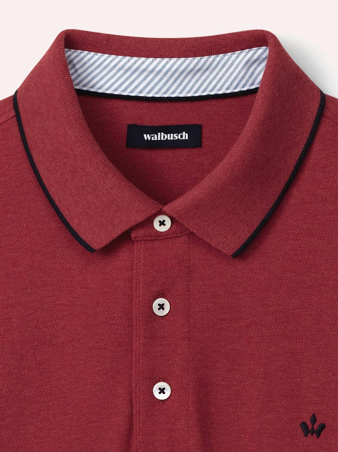 Walbusch Melange Polo, normale Größen, Farbe Rot, 54, atmungsaktive Baumwolle reine Naturfaser Herren 4