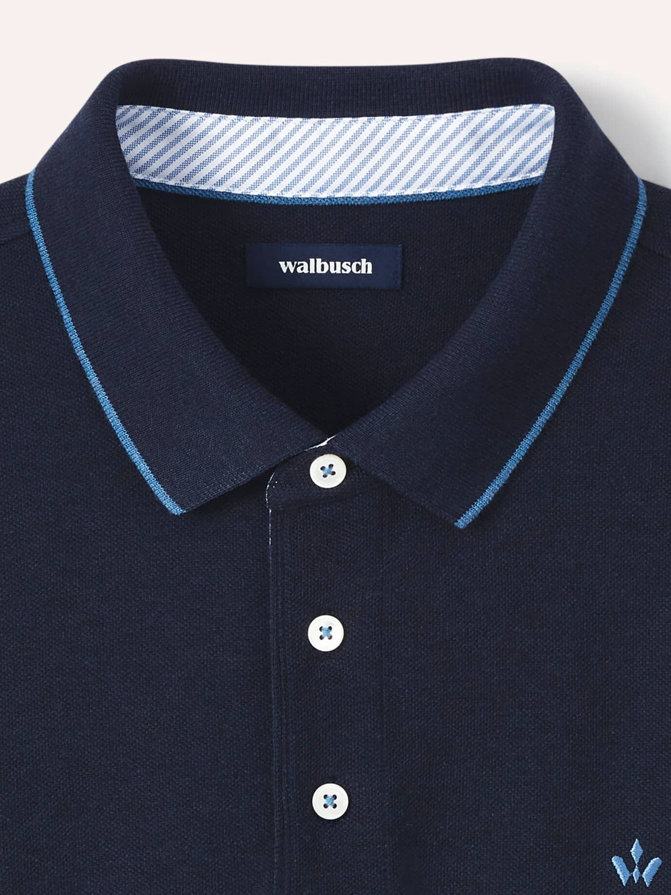 Walbusch Melange Polo Shirt Blue 50 4