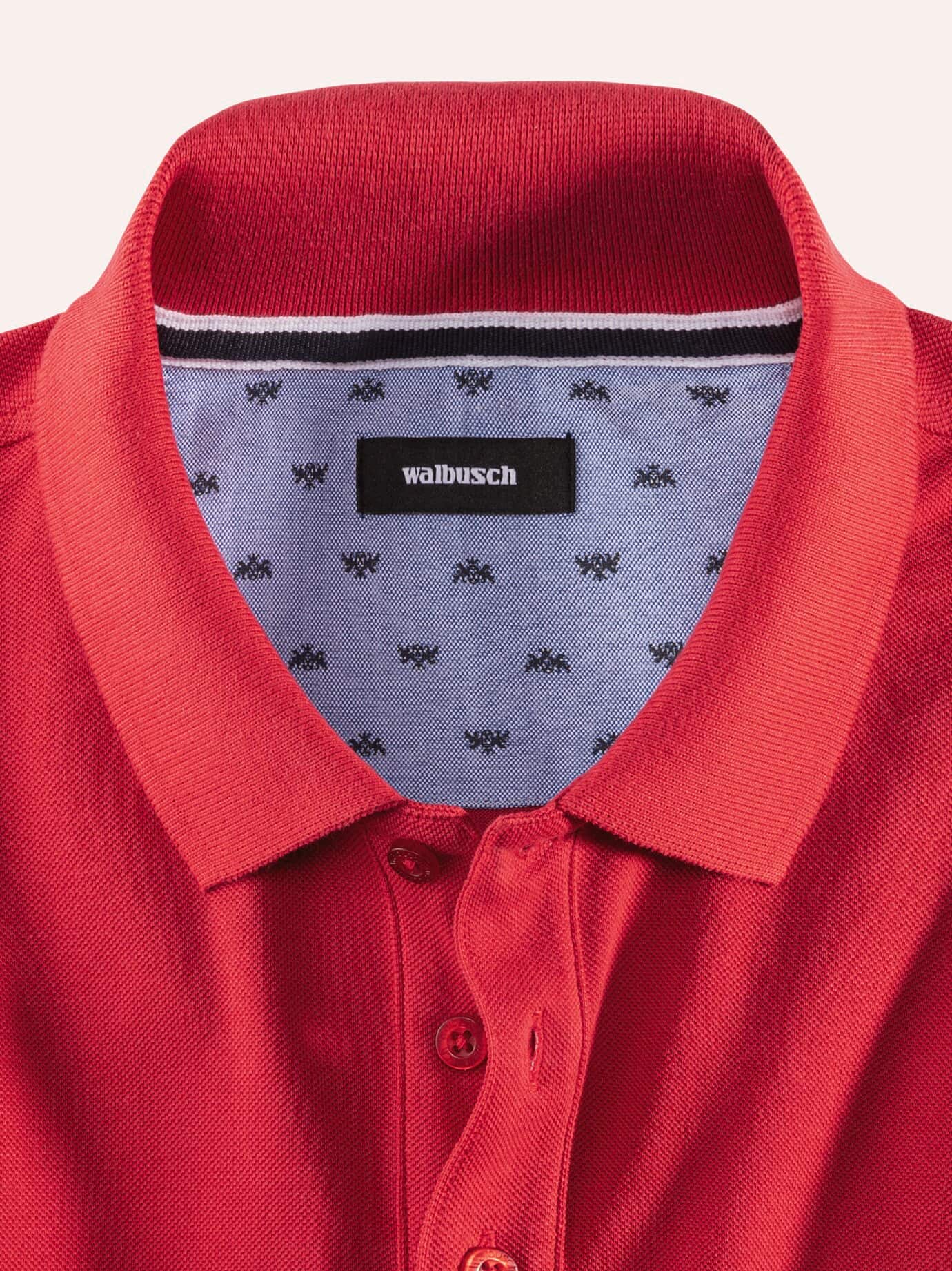 Walbusch Pique Polo Pima Cotton Rouge 62/64 3