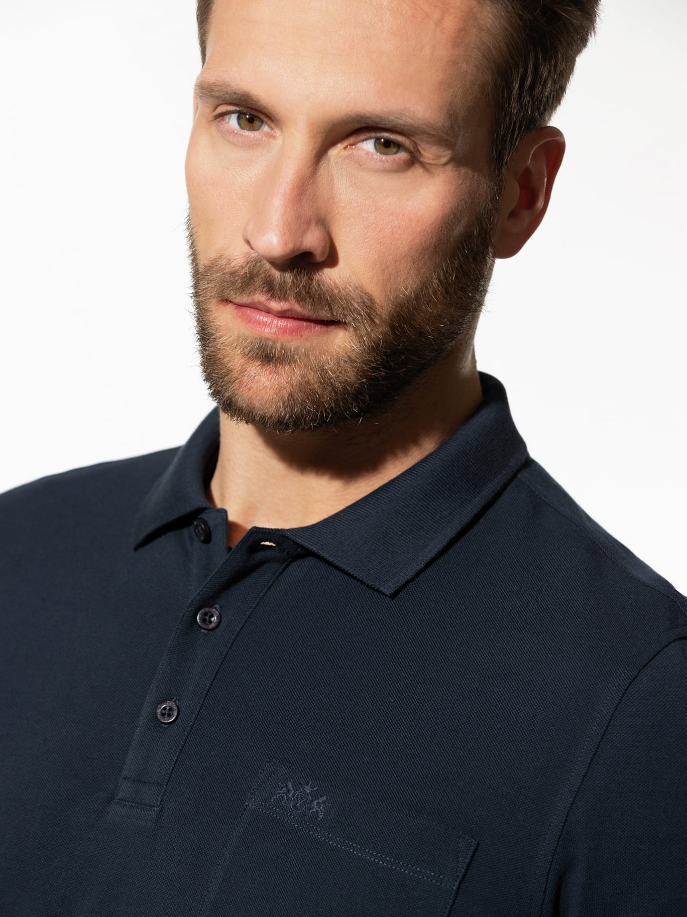 Walbusch Pique Polo Pima Cotton Blue 56 4