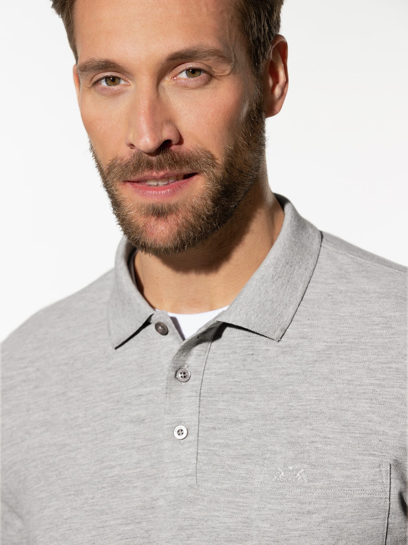 Walbusch Pique Polo Pima Cotton Grey 50 4