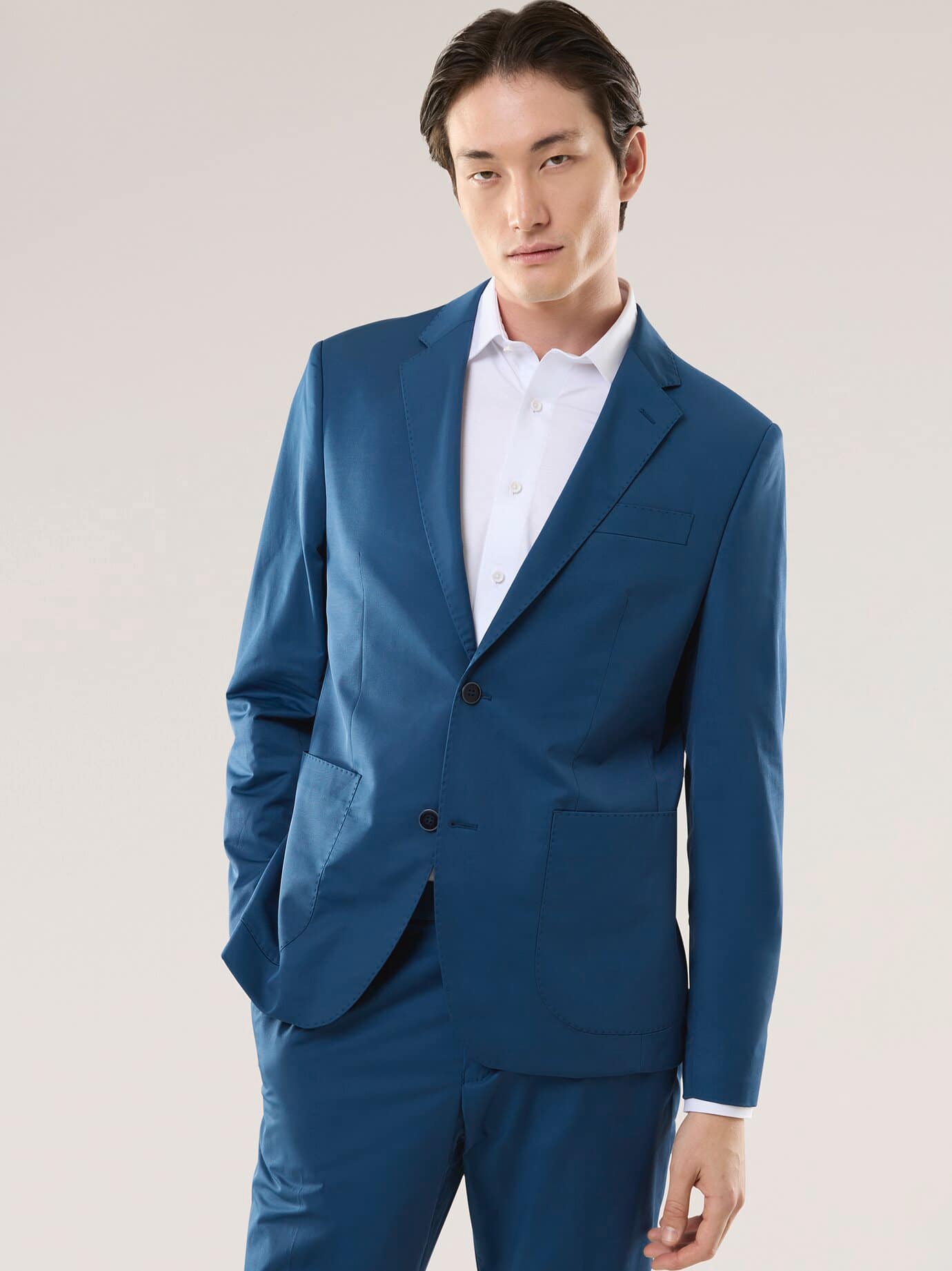 Walbusch Suit Jacket Modern Fit Blue Cotton Blend 2