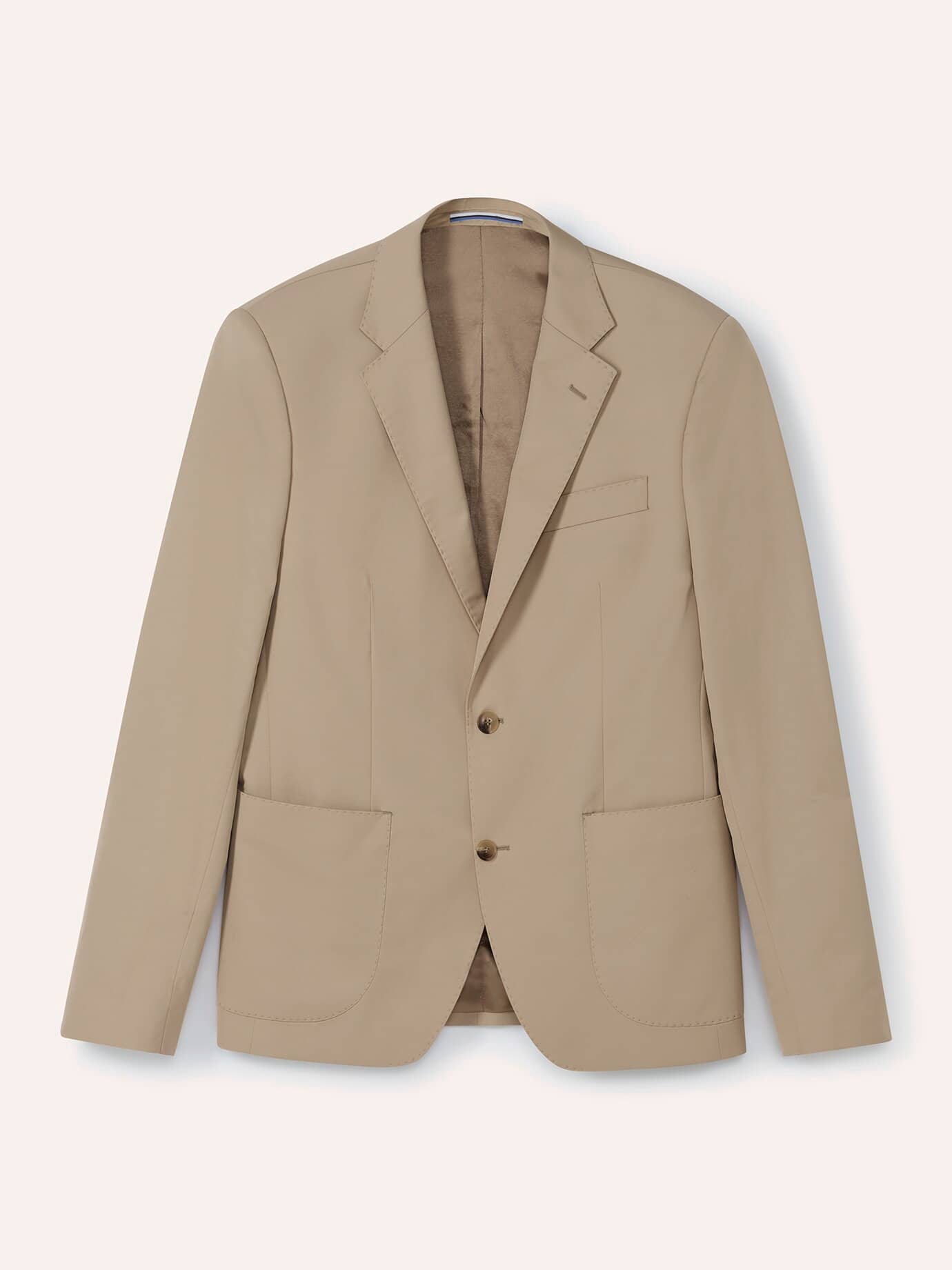 Walbusch Anzug-Sakko aus Baumwollmix, Modern Fit#noch offen: Größenlauf, Farbe Beige, 50, Stoff aus Portugal mit feiner Baumwolle Herren