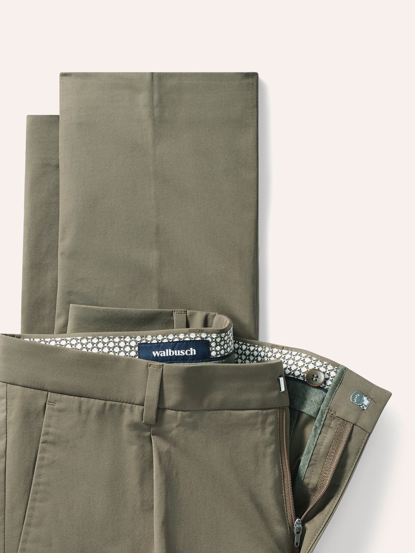 Walbusch Anzug-Hose aus Baumwollmix, Modern Fit#noch offen: Größenlauf, Farbe Grün, 25, Stoff aus Portugal mit feiner Baumwolle Herren 4