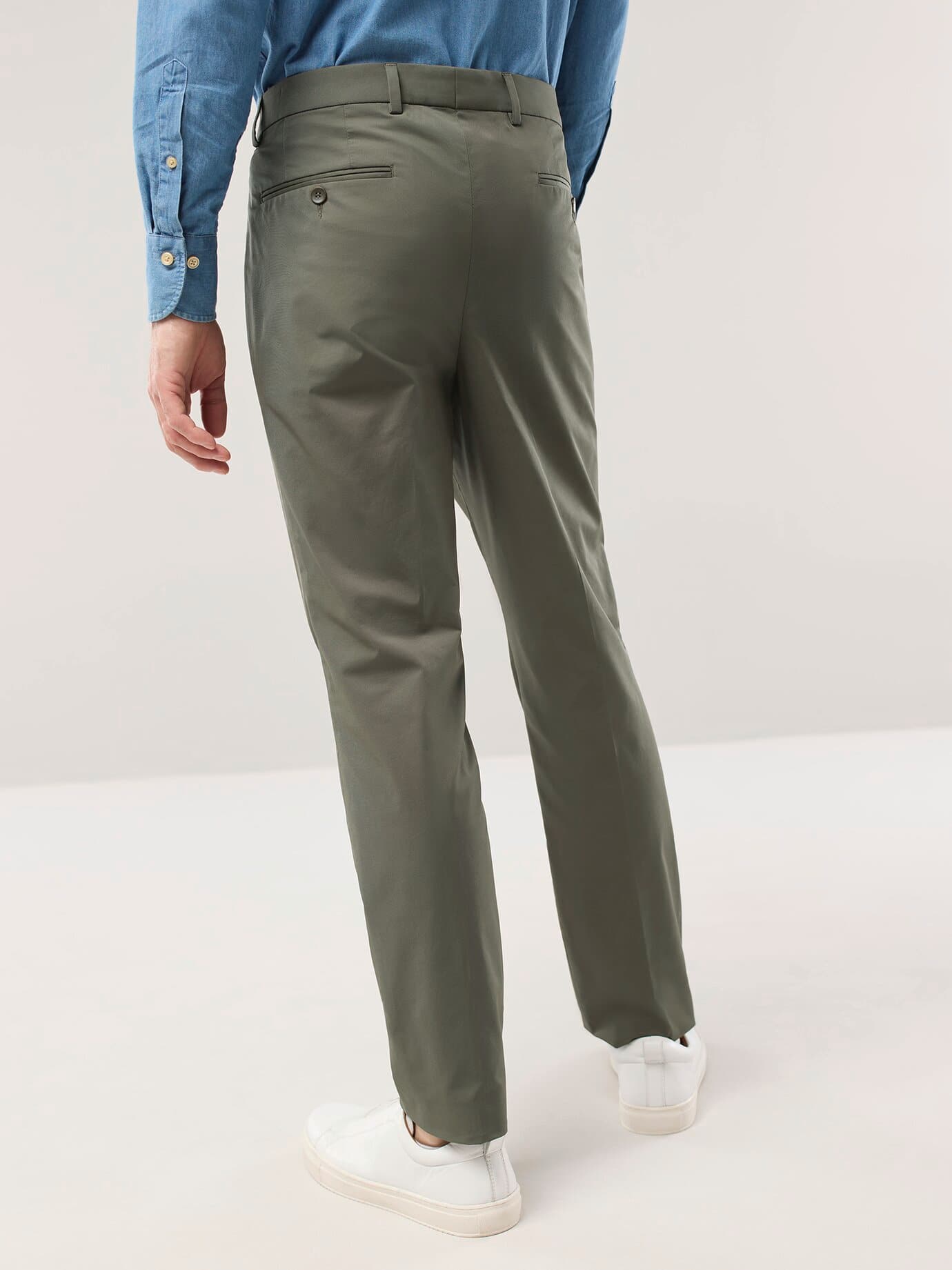 Walbusch Anzug-Hose aus Baumwollmix, Modern Fit#noch offen: Größenlauf, Farbe Grün, 25, Stoff aus Portugal mit feiner Baumwolle Herren 3