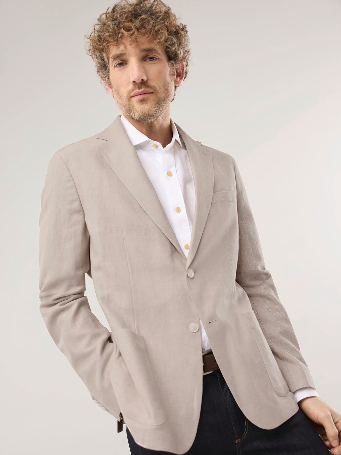 Walbusch Leinensakko, noch offen: Filter Passform#noch offen: Größenlauf, Farbe Beige, 28, kühlender Leinenmix knitterarm Herren 2