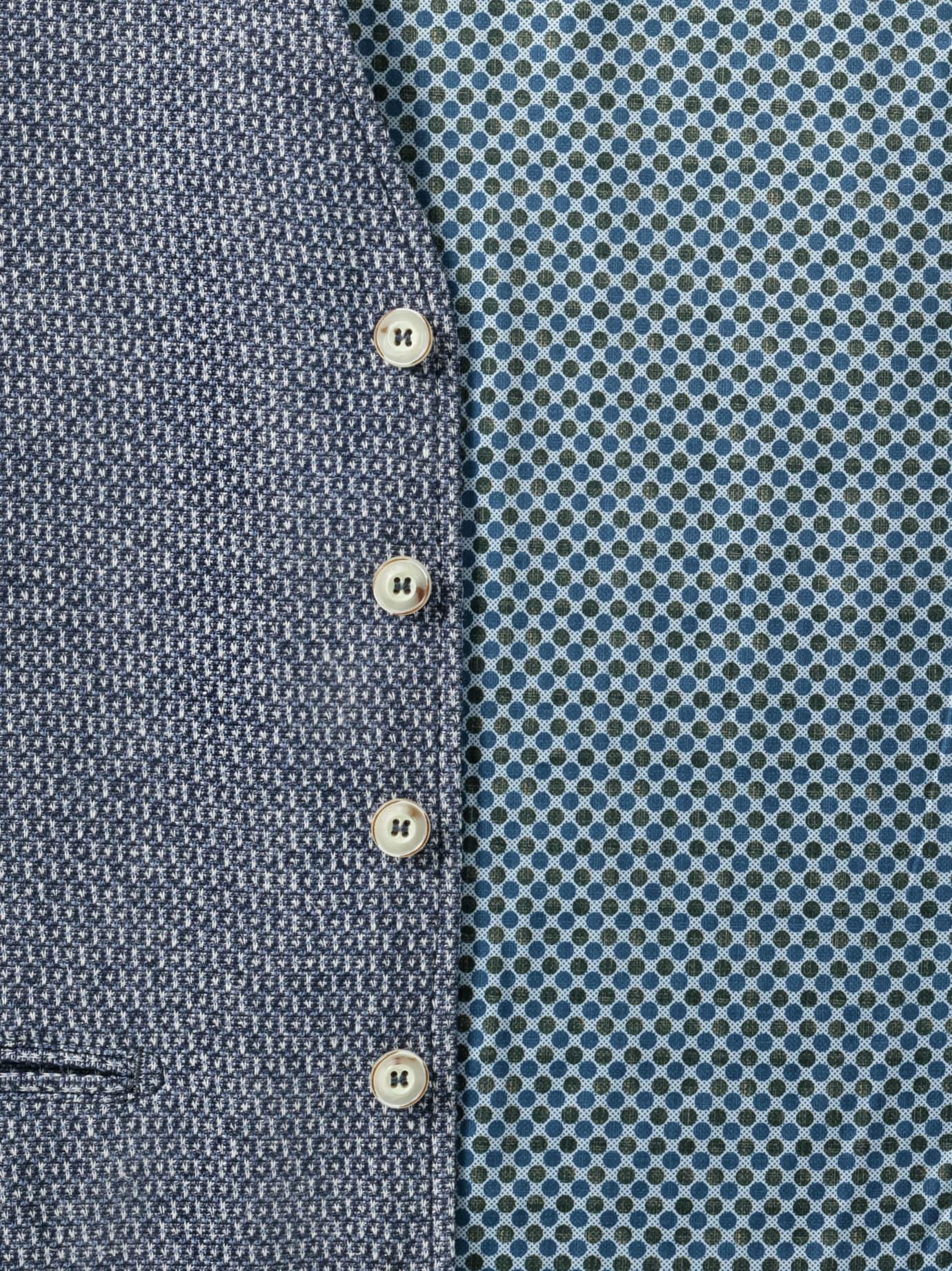 Walbusch Struktur Weste, Regular Fit#normale Größen#untersetzte Größen, Farbe Blau, 27, sommerlich-luftig materialgleicher Rücken Herren 3