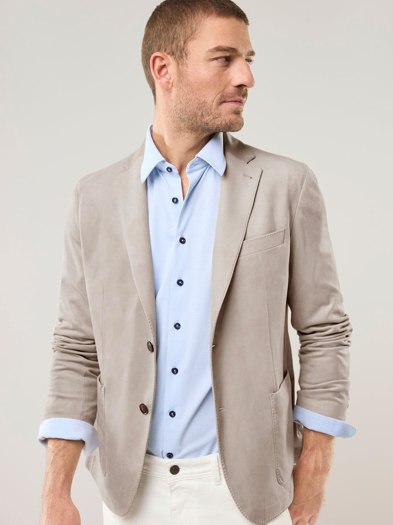 Walbusch Washed Velours Jacket Beige 54 3