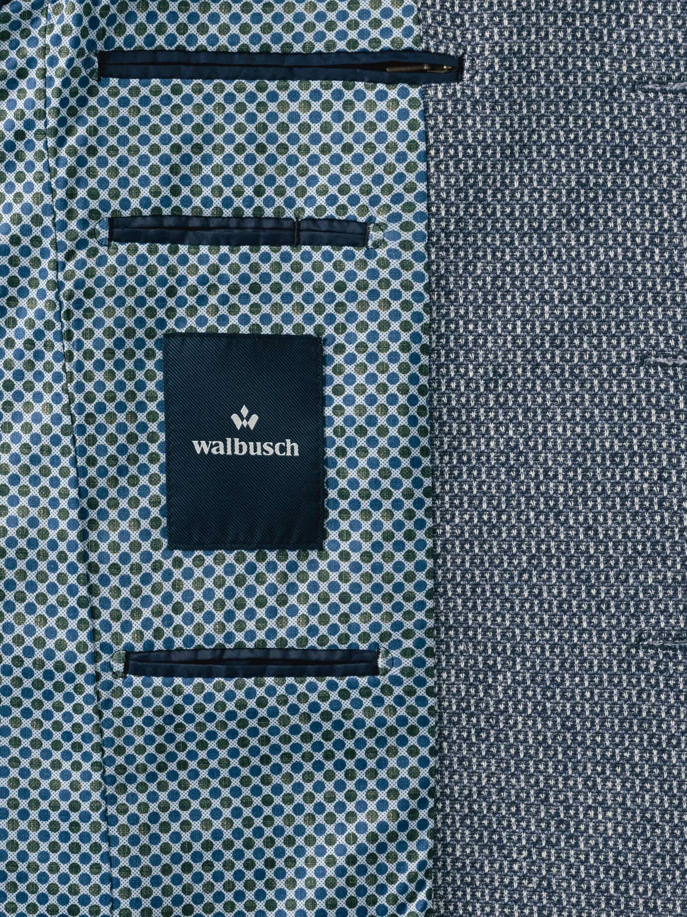Walbusch Struktur Sakko Blau Size 52 3