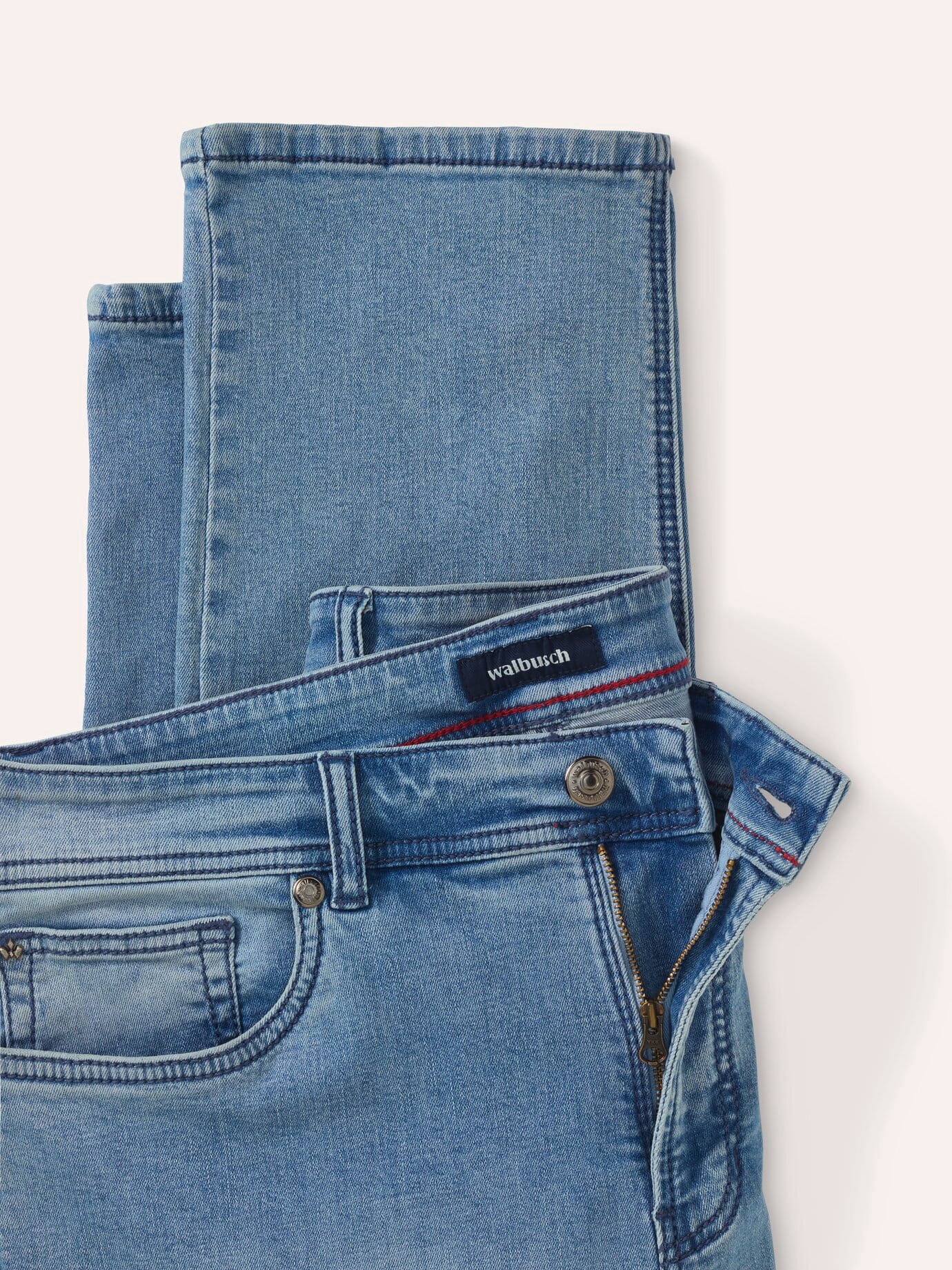 Walbusch Sattlerstich Jeans Regular Fit Blau 60 4