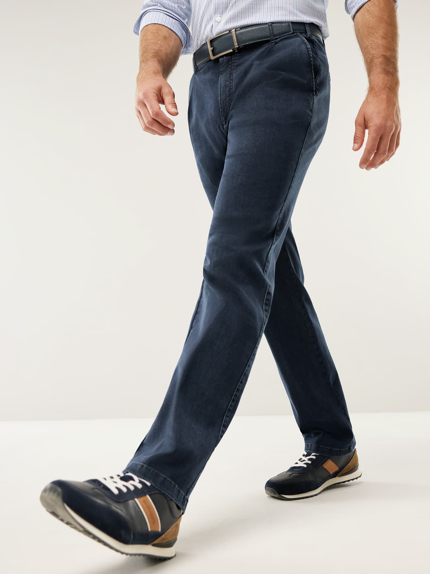 Walbusch Extraglatt Flex Pleated Jeans Comfort Fit Blue 6