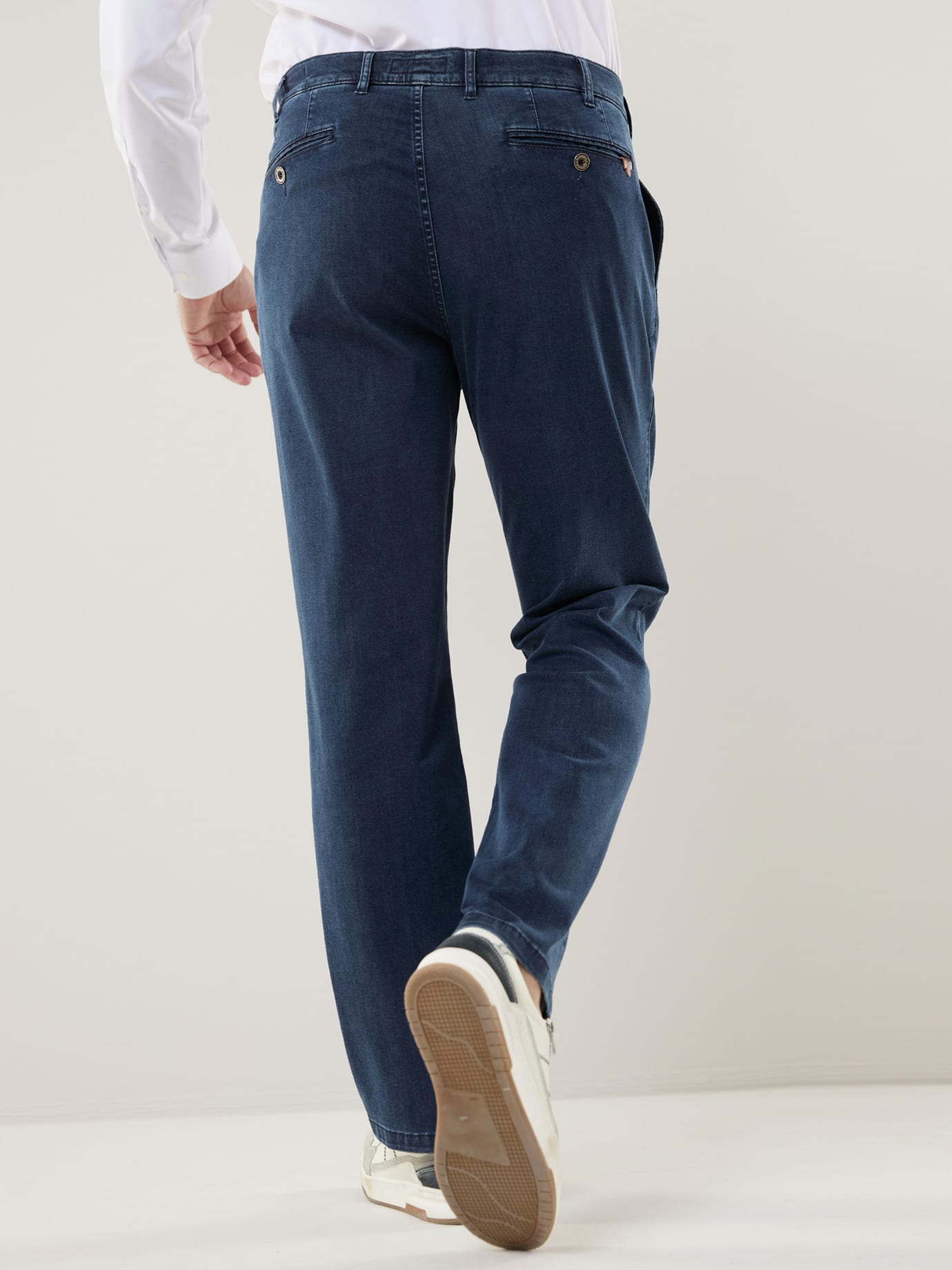 Walbusch Extraglatt Flex Pleated Jeans Comfort Fit Blue 4