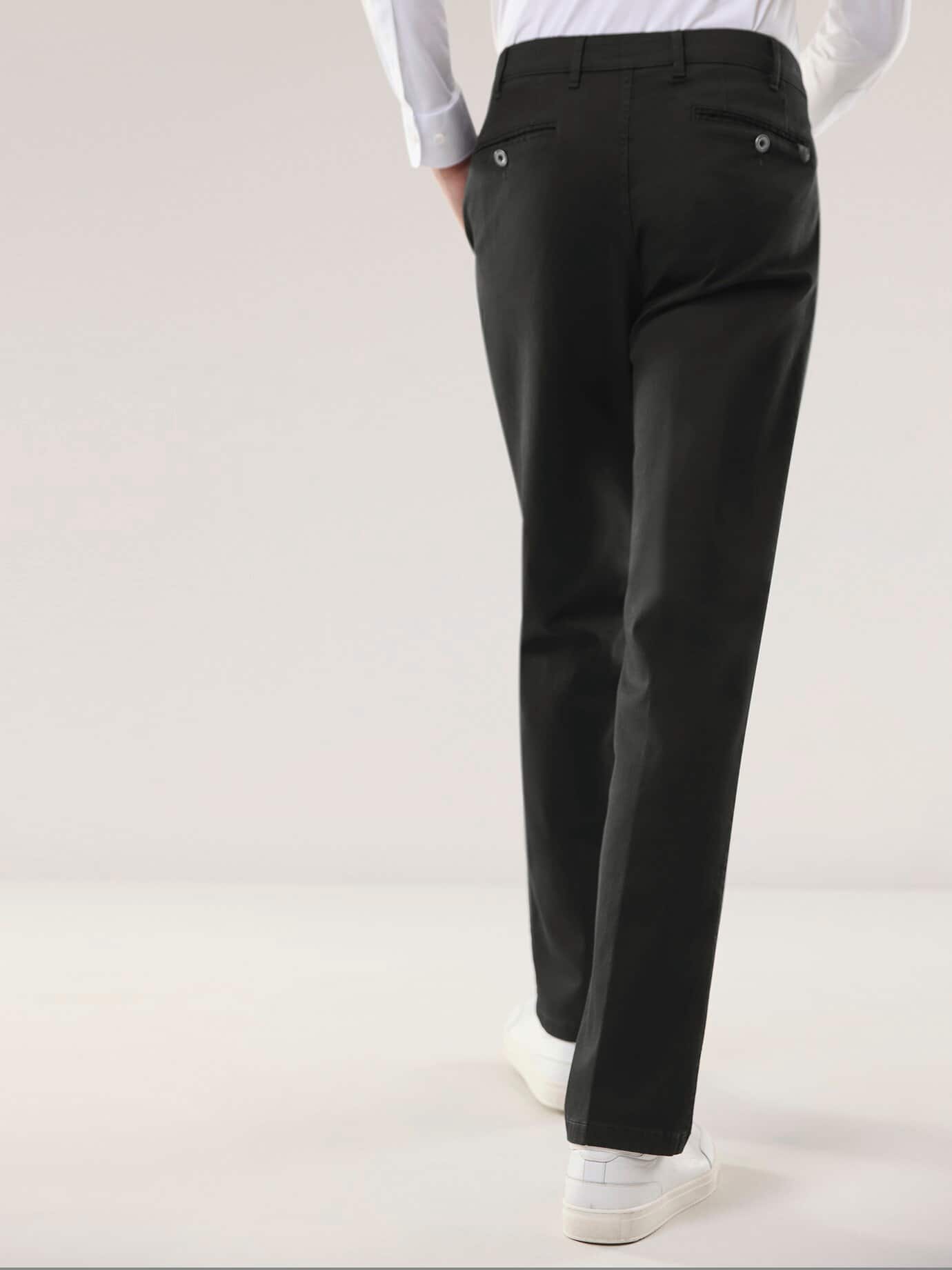 Walbusch Extraglatt Flex Pleated Jeans Comfort Fit Black 7