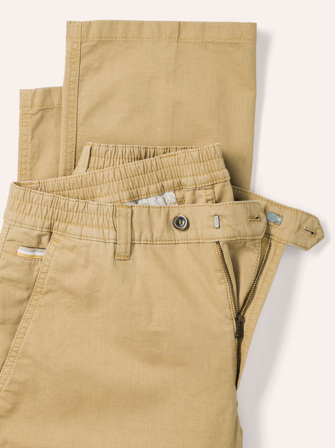 Walbusch Relaxbundhose 2.0, Regular Fit#normale Größen, Farbe Gelb, 30, Relax-Bund (ca. 10 cm dehnbar) mit Sicherheitstasche Herren 4
