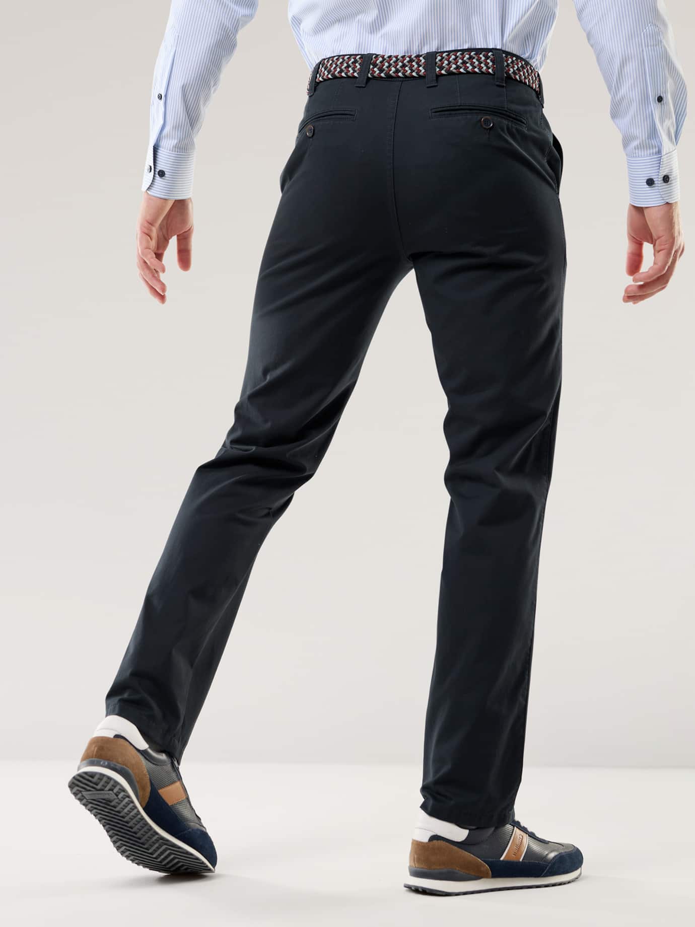 Walbusch Extraglatt Stretchbund-Chino Regular Fit Bleu 58 7