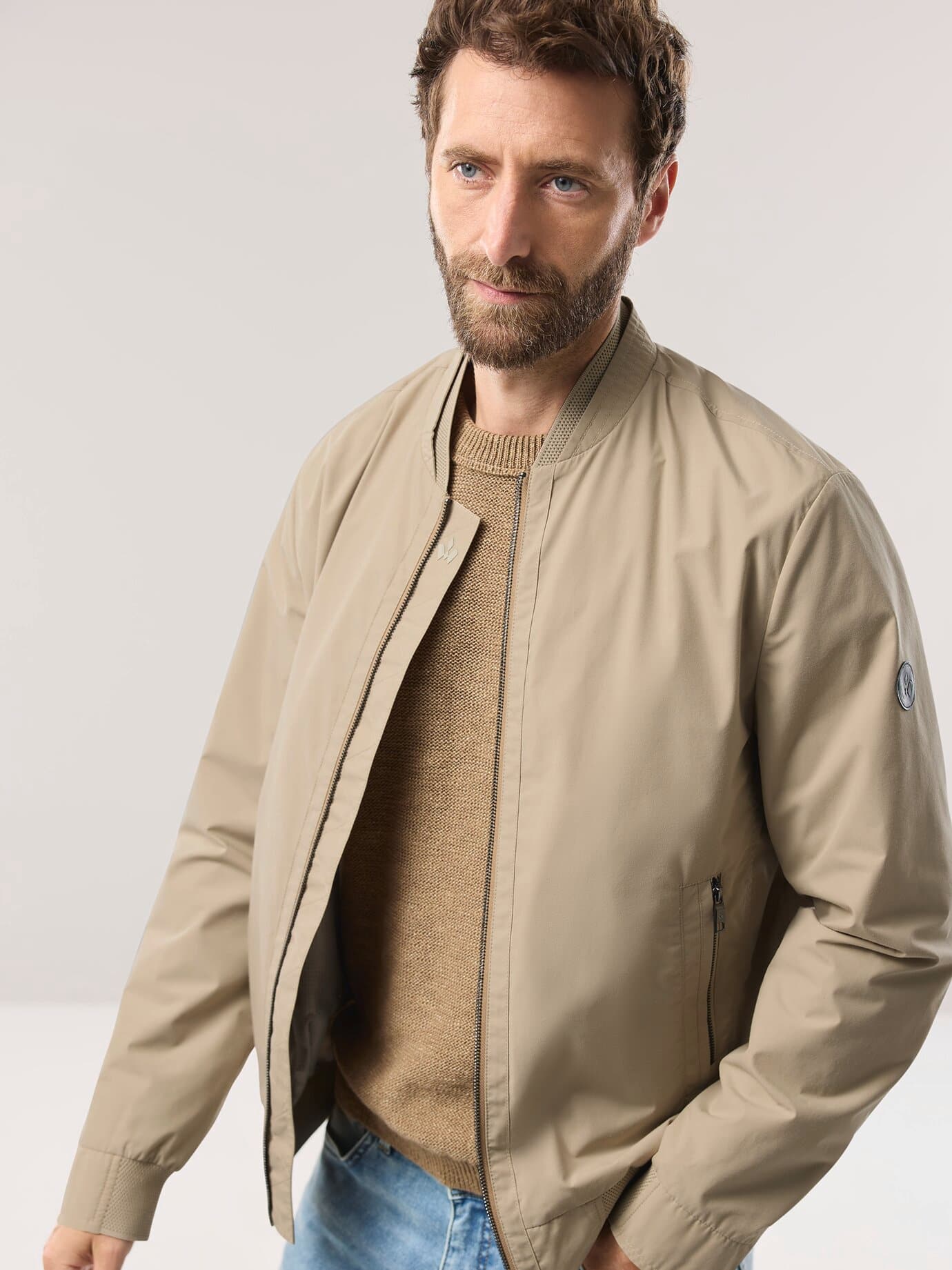 Walbusch Cotton Light Blouson Beige Size 56 3