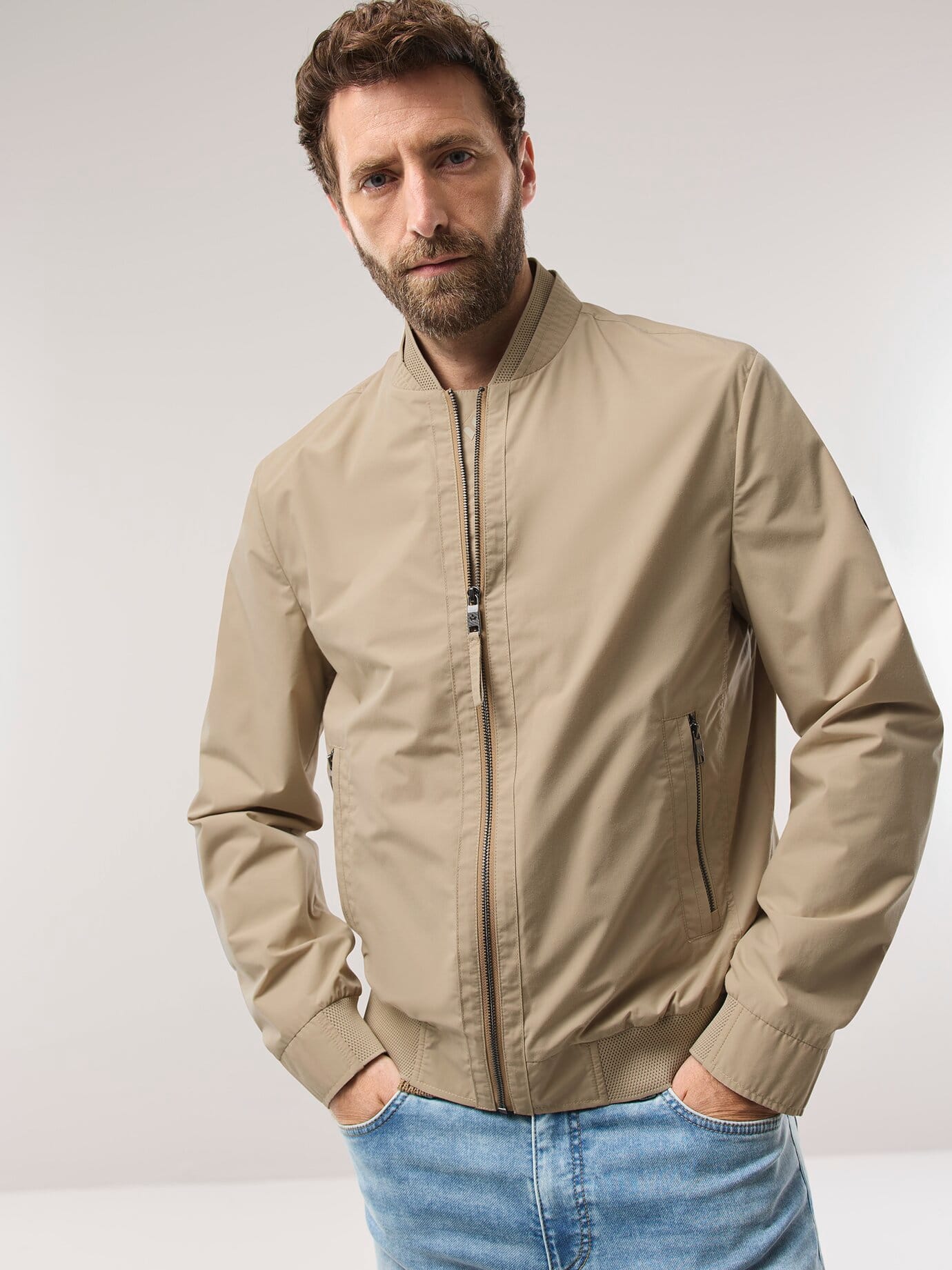 Walbusch Cotton Light Blouson Beige Size 56 2