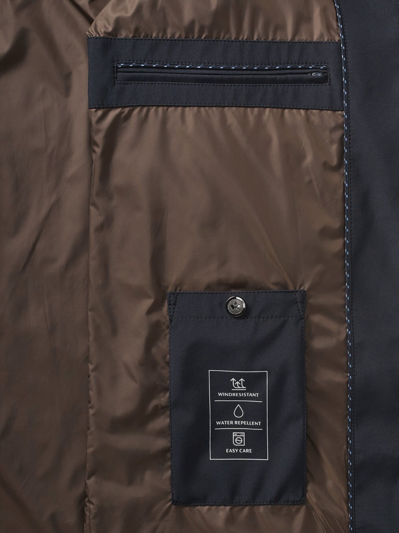 Walbusch Microfaser Langjacke, normale Größen#untersetzte Größen, Farbe Blau, 29, wasserabweisend abnehmbare Kapuze Herren 4