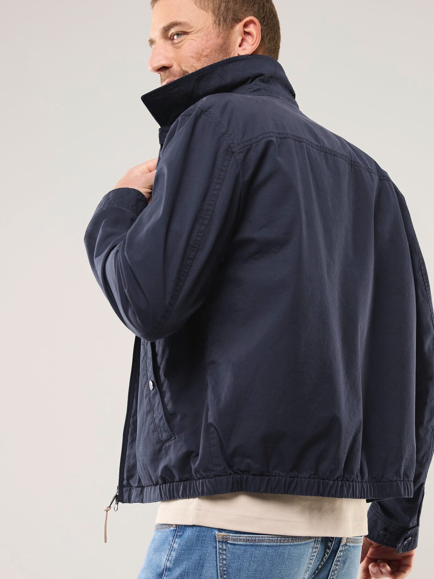Walbusch Baumwoll Blouson, normale Größen#untersetzte Größen, Farbe Blau, 26, reine Baumwolle leicht und atmungsaktiv Herren 3