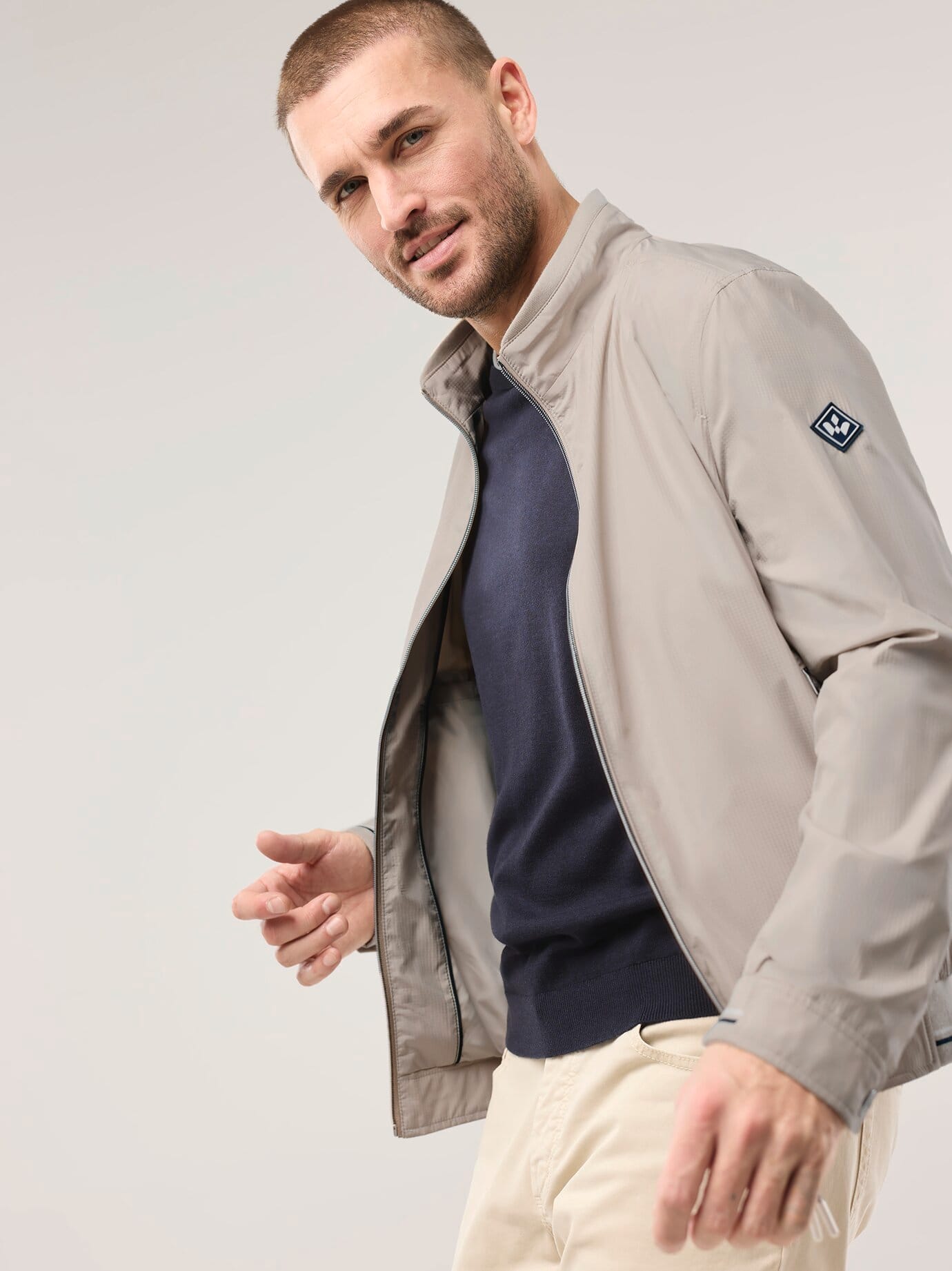 Walbusch Microfaser Leichtblouson, normale Größen#untersetzte Größen, Farbe Beige, 29, ultraleicht luftiges Netzfutter Herren 3