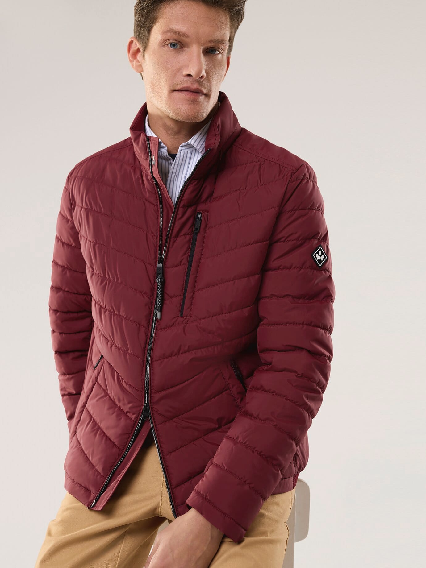 Walbusch Klima Leichtsteppjacke Red Size 50 2