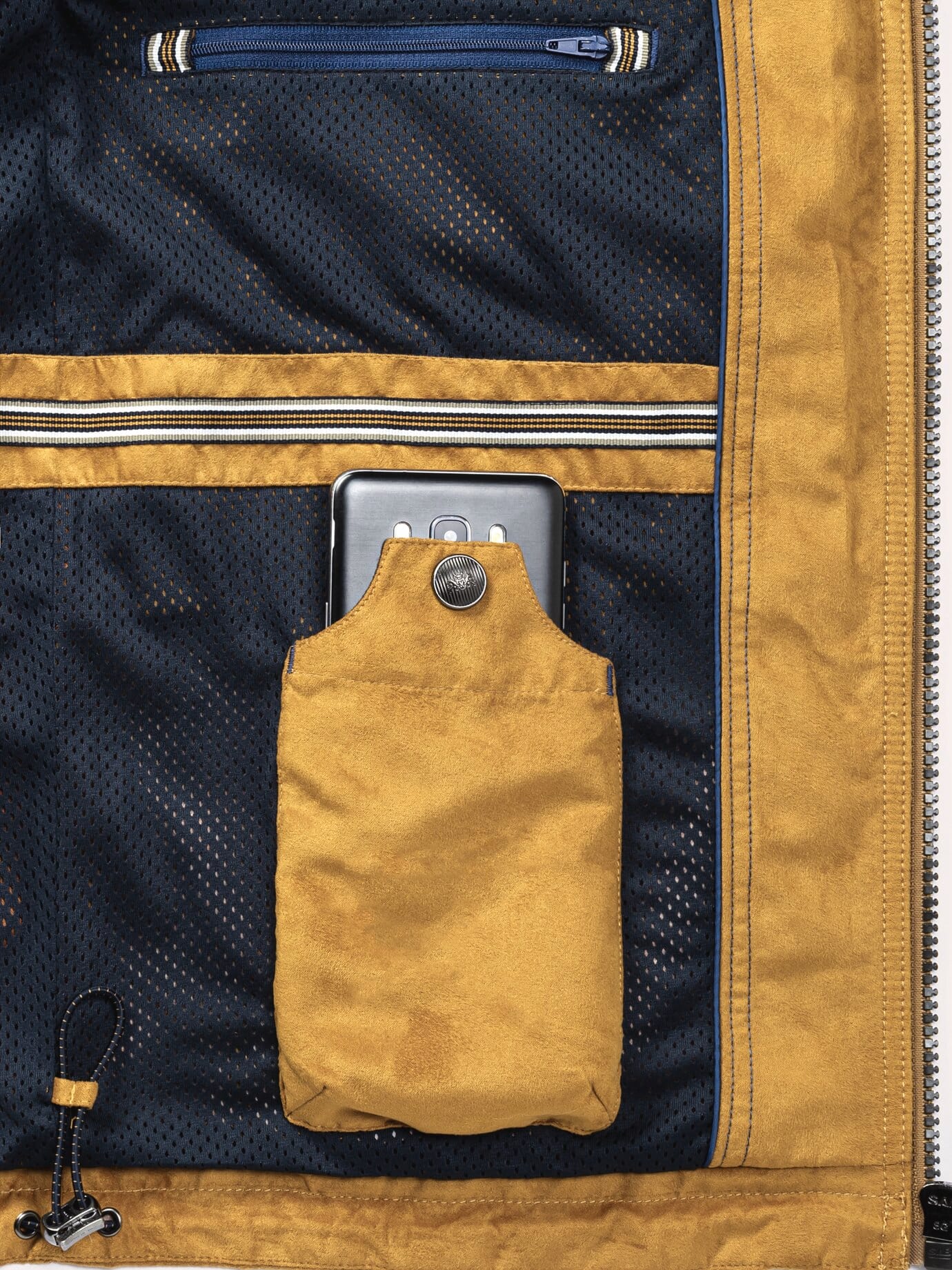 Walbusch Ultraskin-Übergangsblouson, normale Größen#untersetzte Größen, Farbe Gelb, 28, weich wie Veloursleder mit Schlüsselanhänger Herren 3