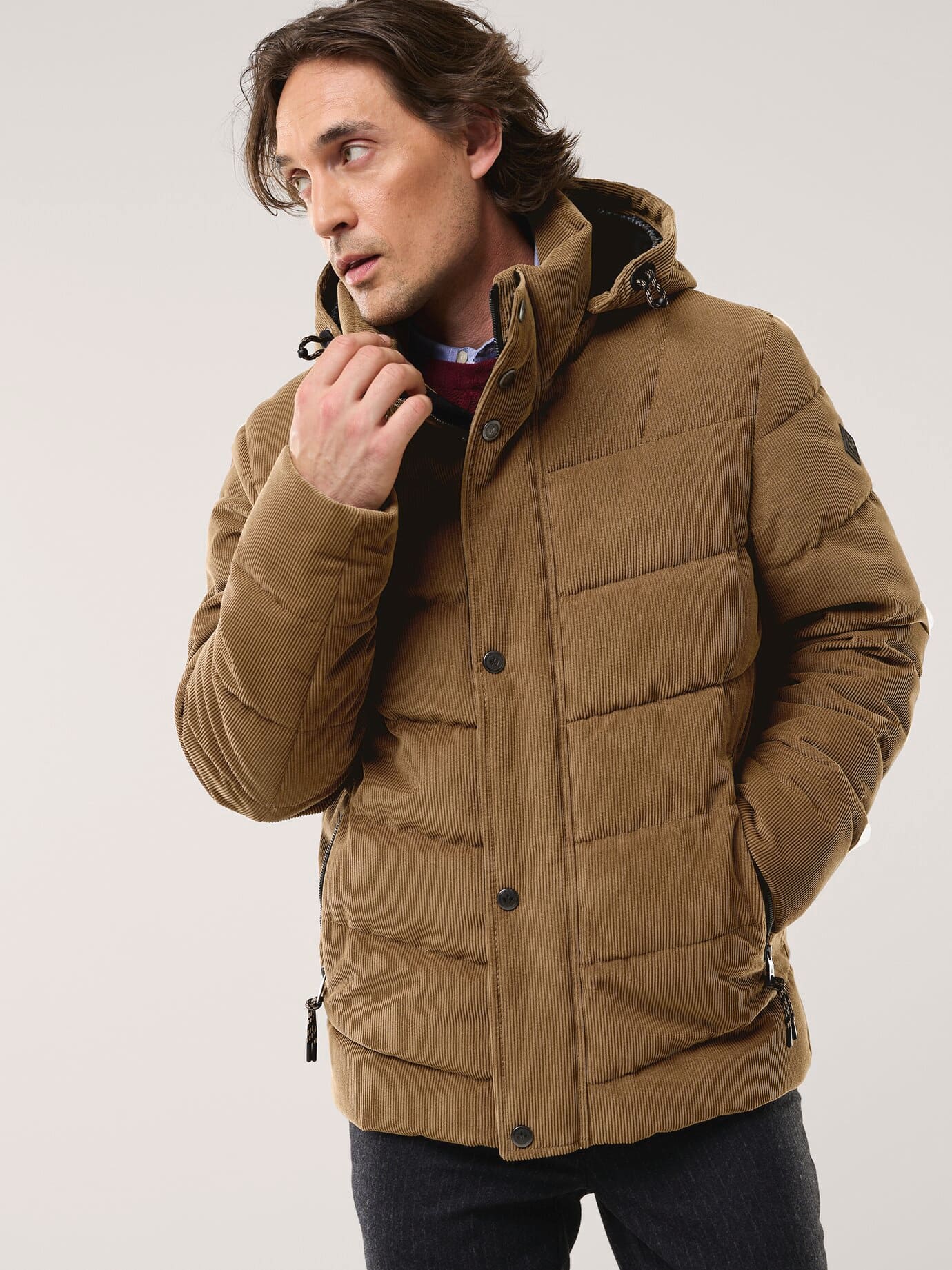 Walbusch Cord Quilted Jacket Brown 54 3