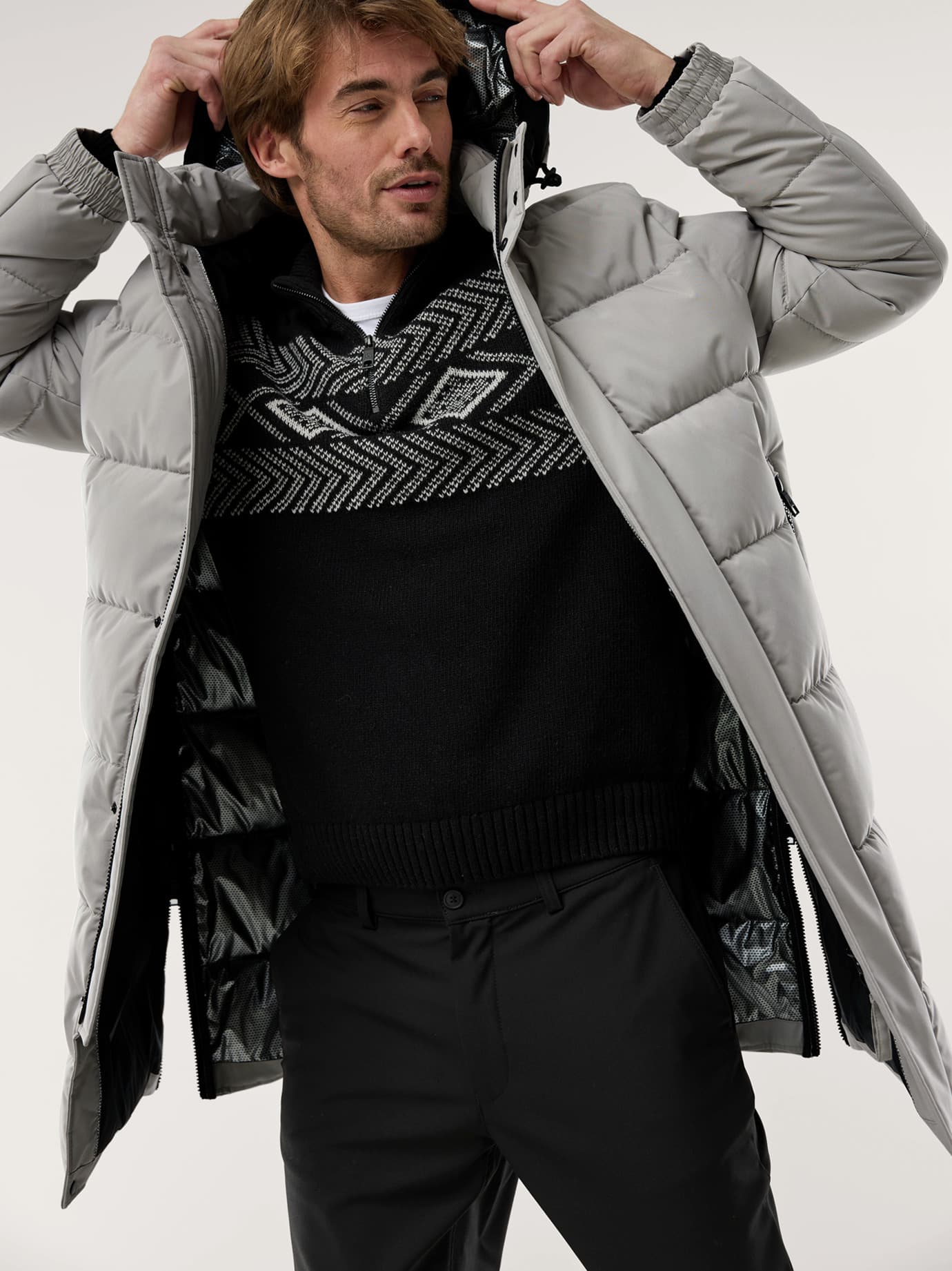 Walbusch Thermo Quilted Coat Beige 32 3