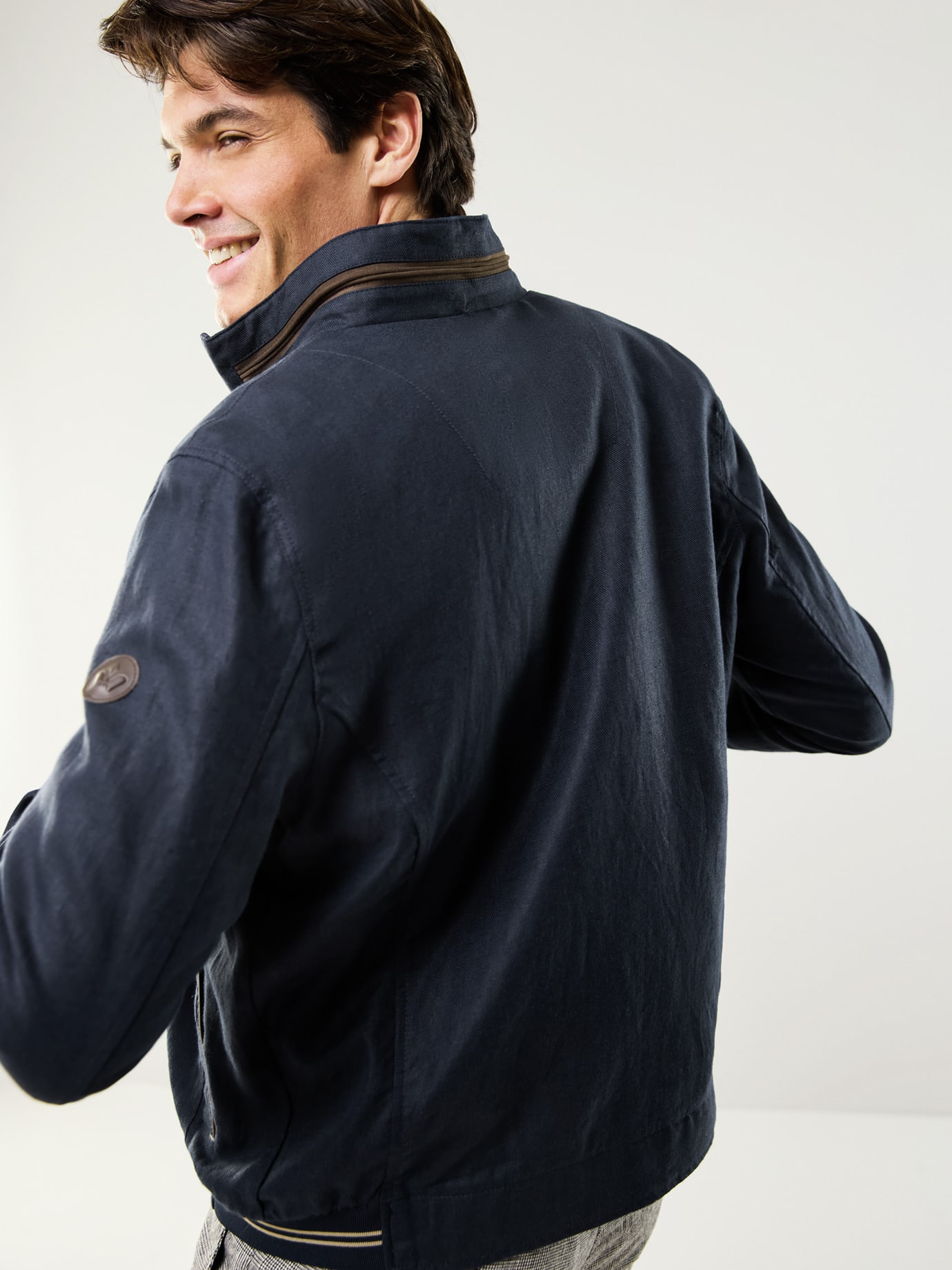 Walbusch Linen Blouson Blue Size 62 3