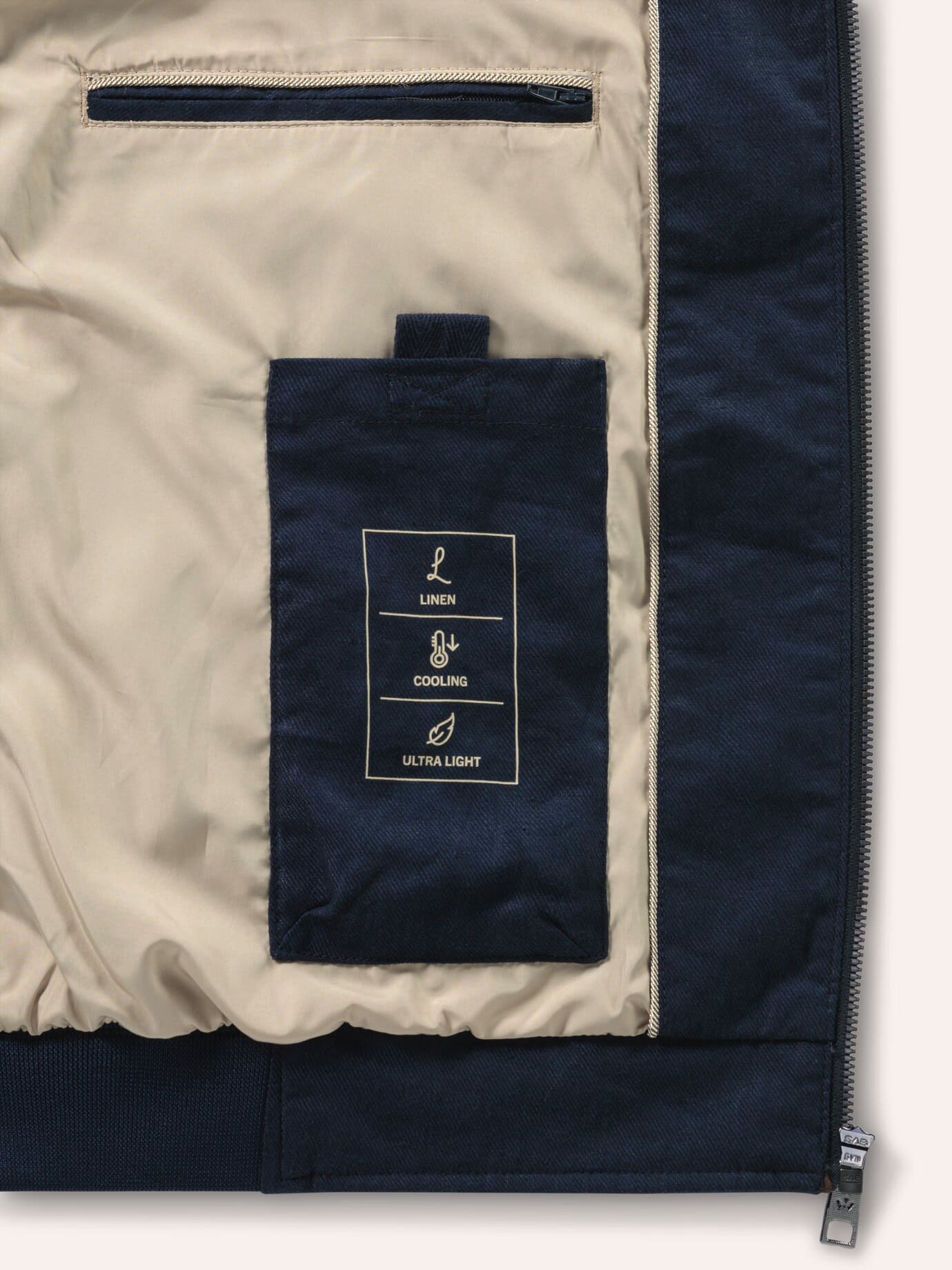 Walbusch Linen Blouson Blue Size 62 4