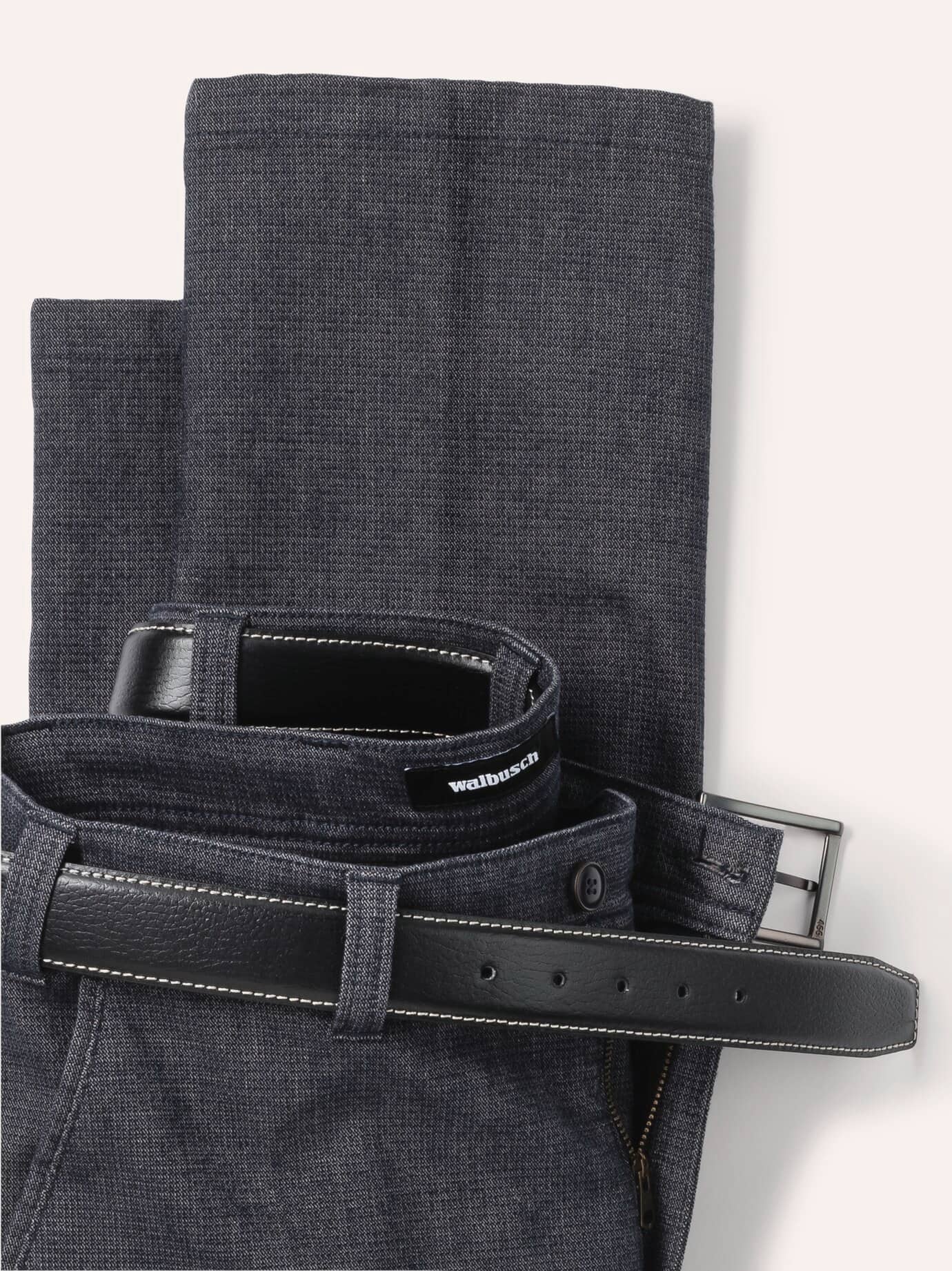 Walbusch Wool-Look Chino Belt Blue 62 4