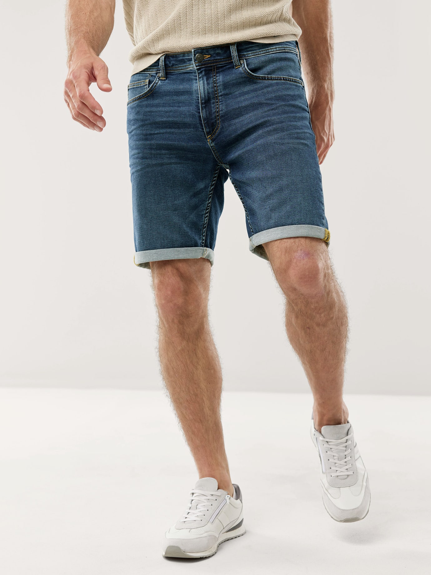 Walbusch Jogger-Jeans Shorts, Blau, 28 2