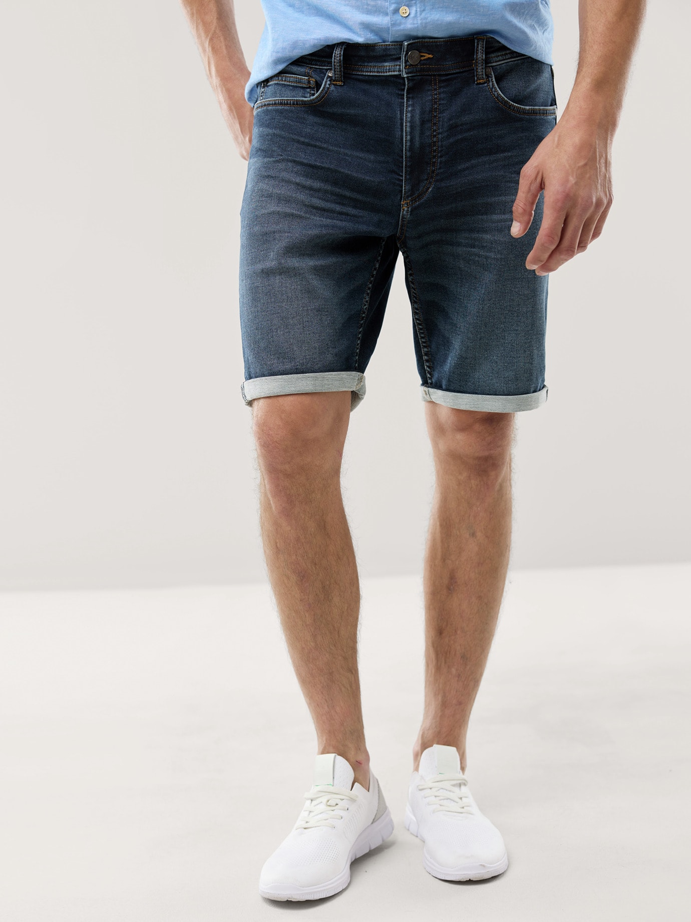 Walbusch Jogger-Jeans Shorts, Blau, 28 10