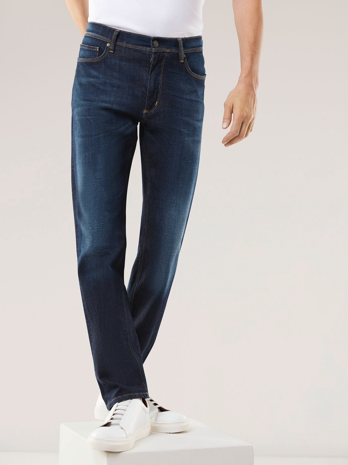 Walbusch Character Jeans, Regular Fit, Bleu, 58 6