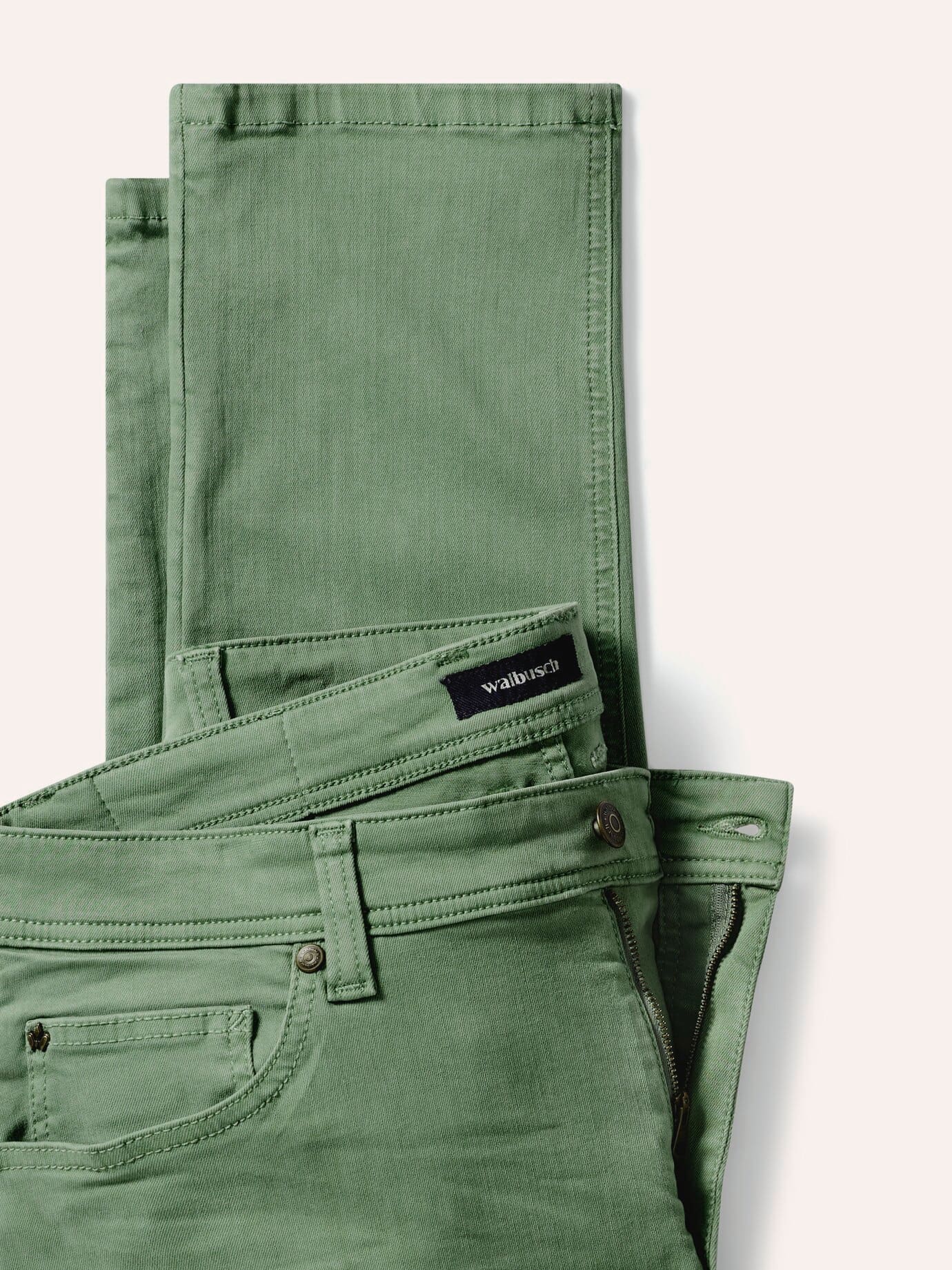 Walbusch Coloured Jeans, Modern Fit#normale Größen#schlanke Größen#untersetzte Größen, Farbe Grün, 60, weich und kühlend super elastisch dank T400 Herren 4